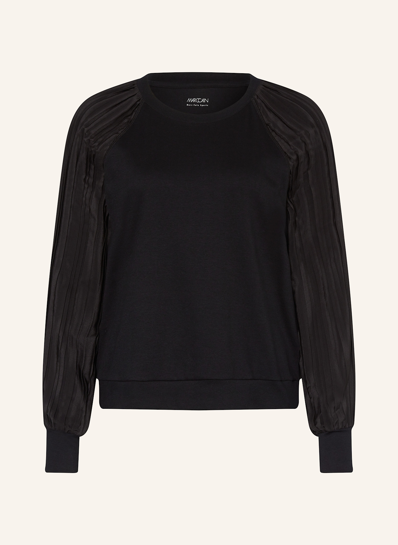 MARC CAIN Tričko s dlouhým rukávem ze směsi materiálů: 900 BLACK