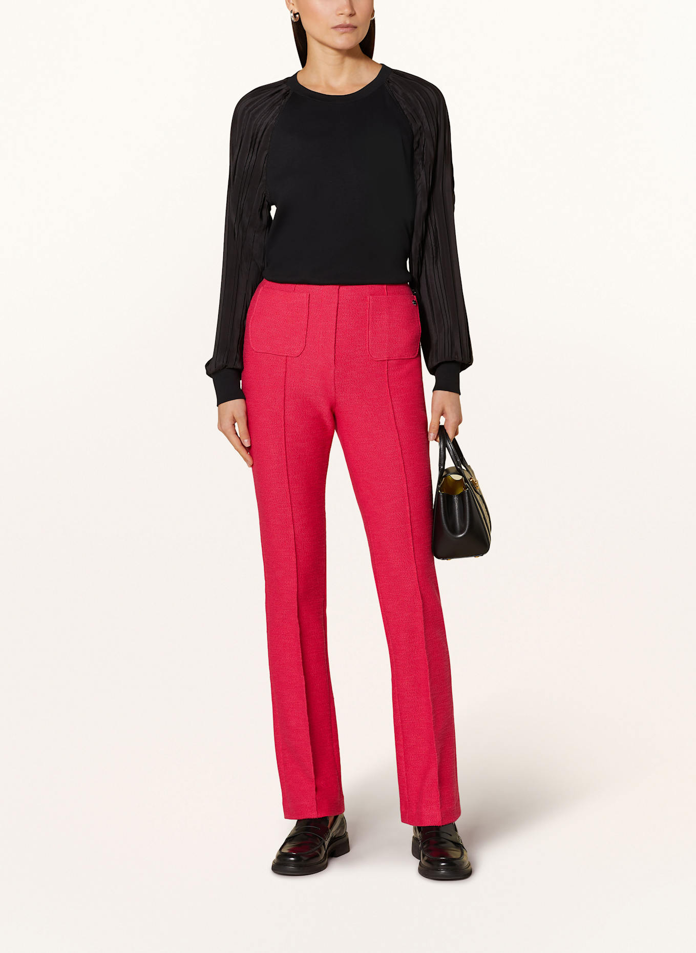 MARC CAIN Tričko s dlouhým rukávem ze směsi materiálů: 900 BLACK