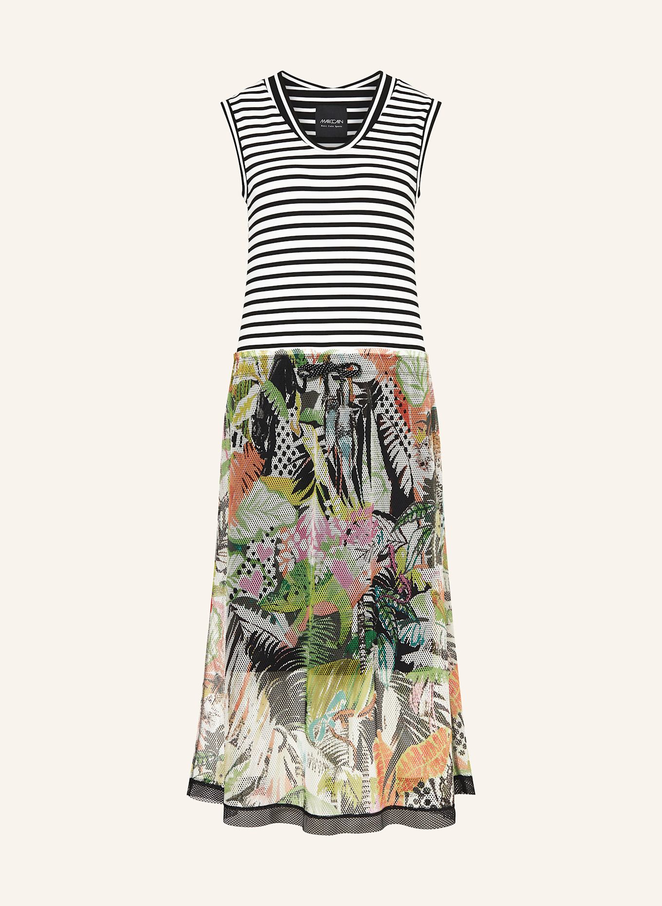 MARC CAIN Kleid im Materialmix: 593 deep olive green