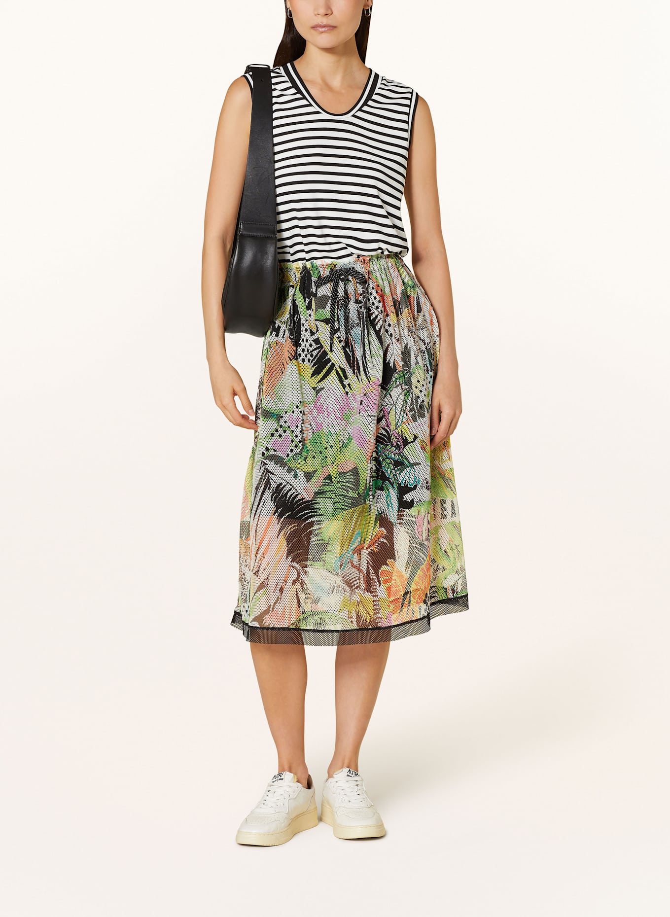 MARC CAIN Kleid im Materialmix: 593 deep olive green