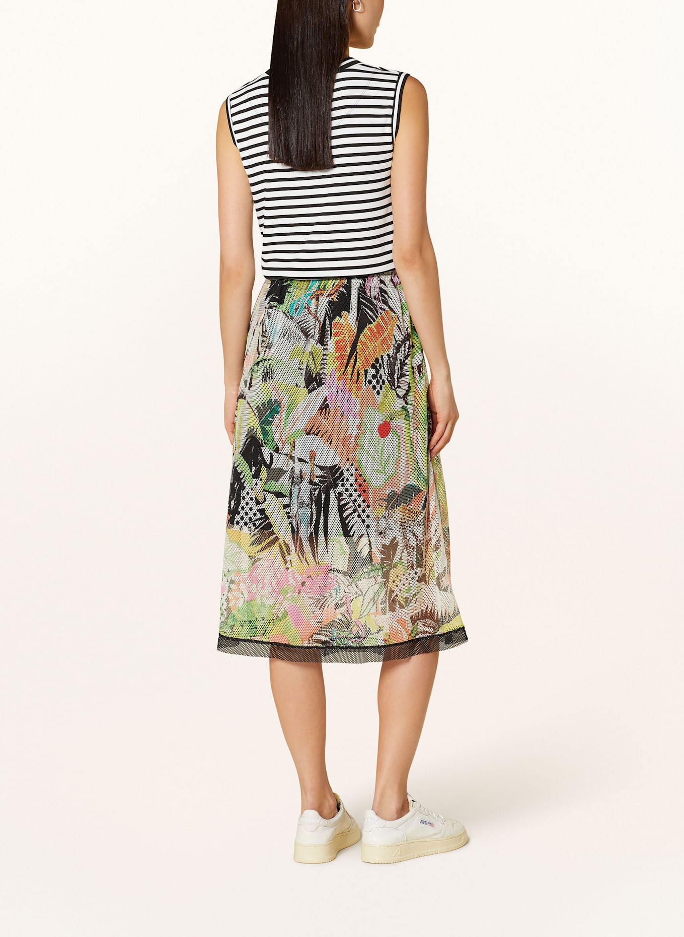 MARC CAIN Kleid im Materialmix: 593 deep olive green