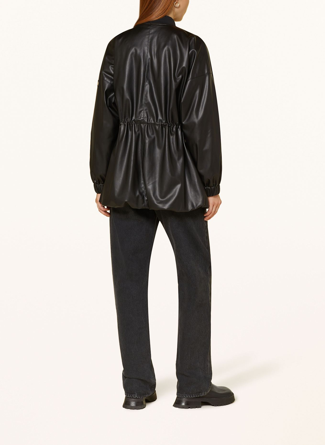 BARBOUR INTERNATIONAL RILEY jacket in leather look in black