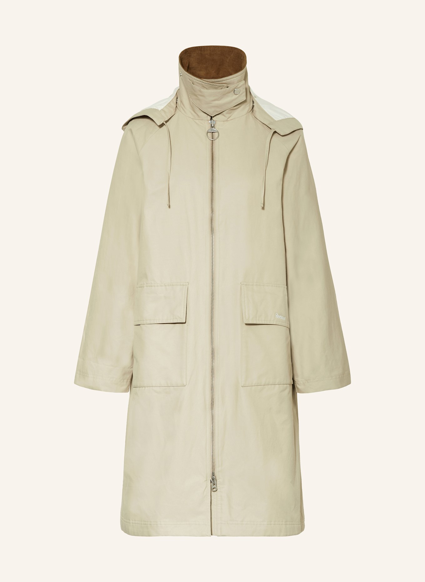 Barbour JEMA coat with detachable hood: CREAM