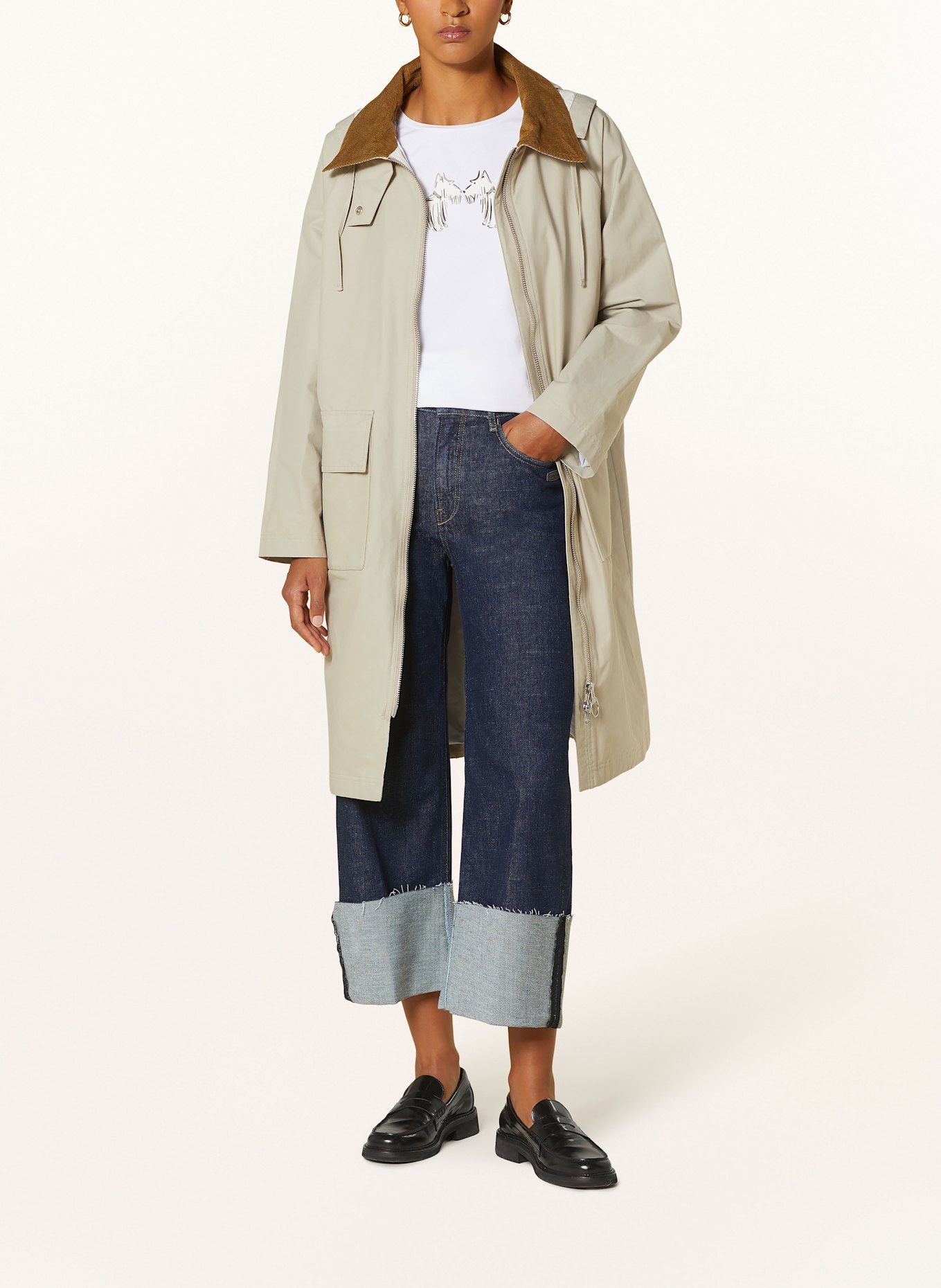 Barbour JEMA coat with detachable hood: CREAM