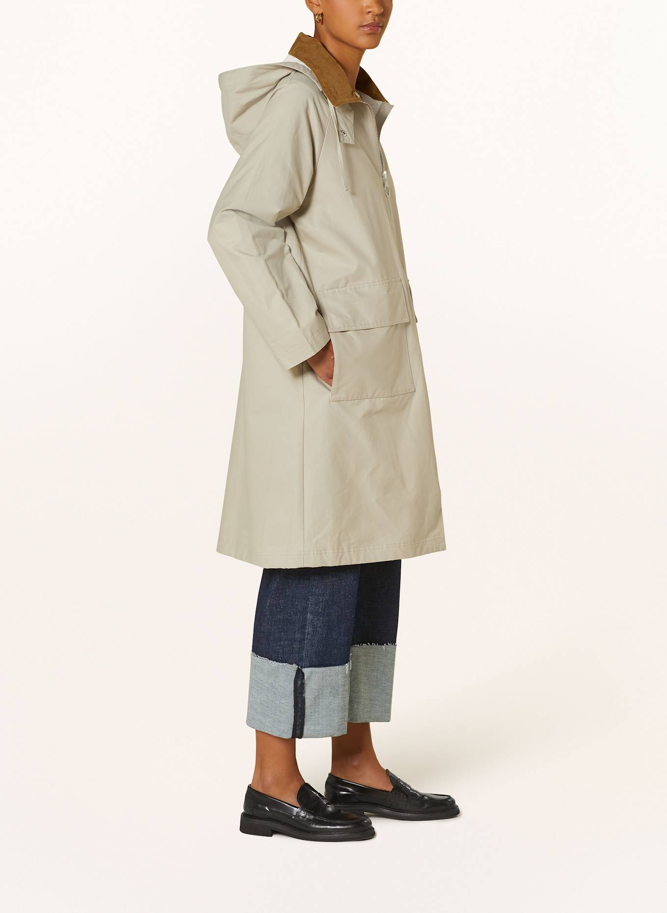 Barbour JEMA coat with detachable hood: CREAM