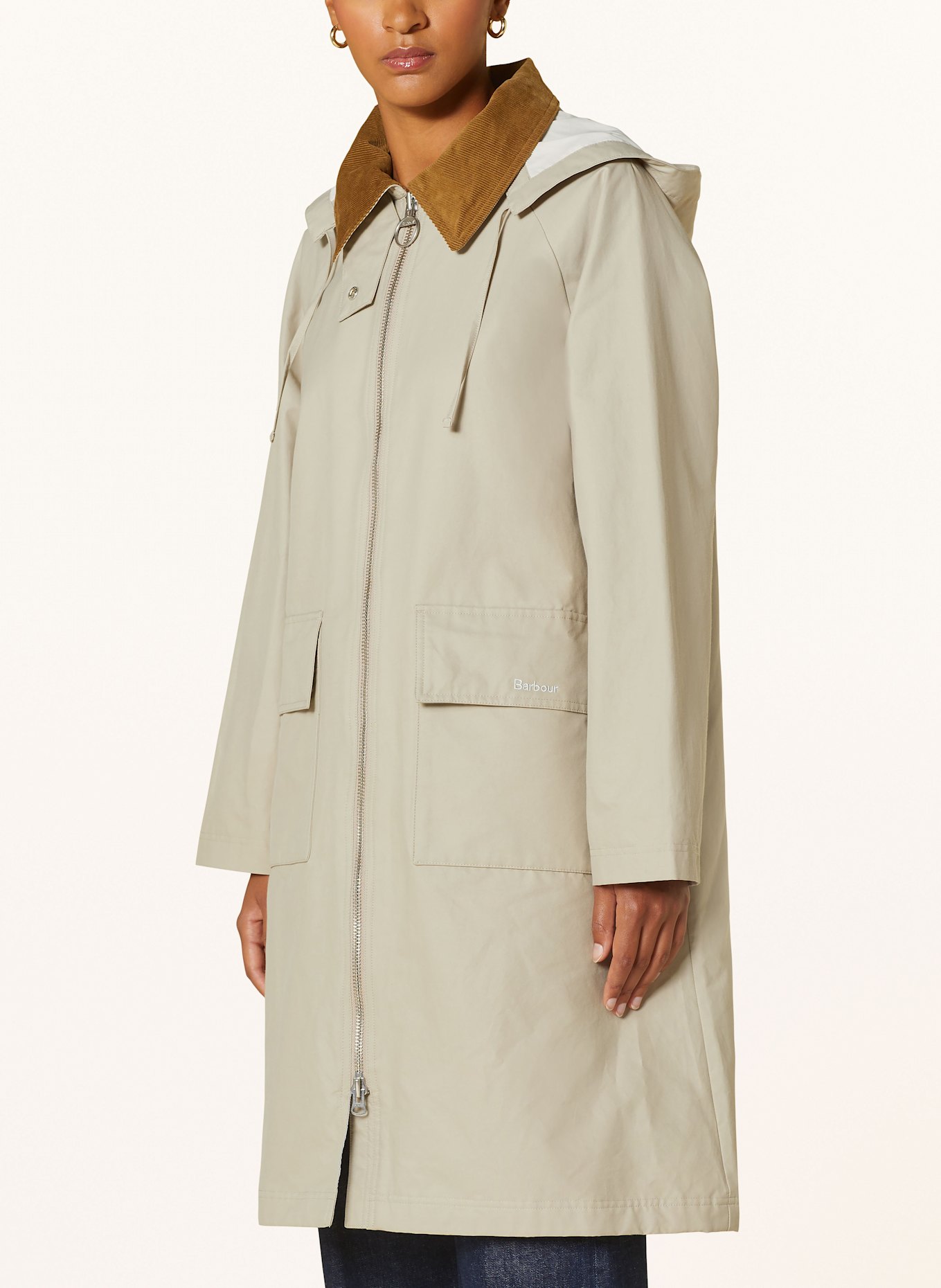 Barbour JEMA coat with detachable hood: CREAM