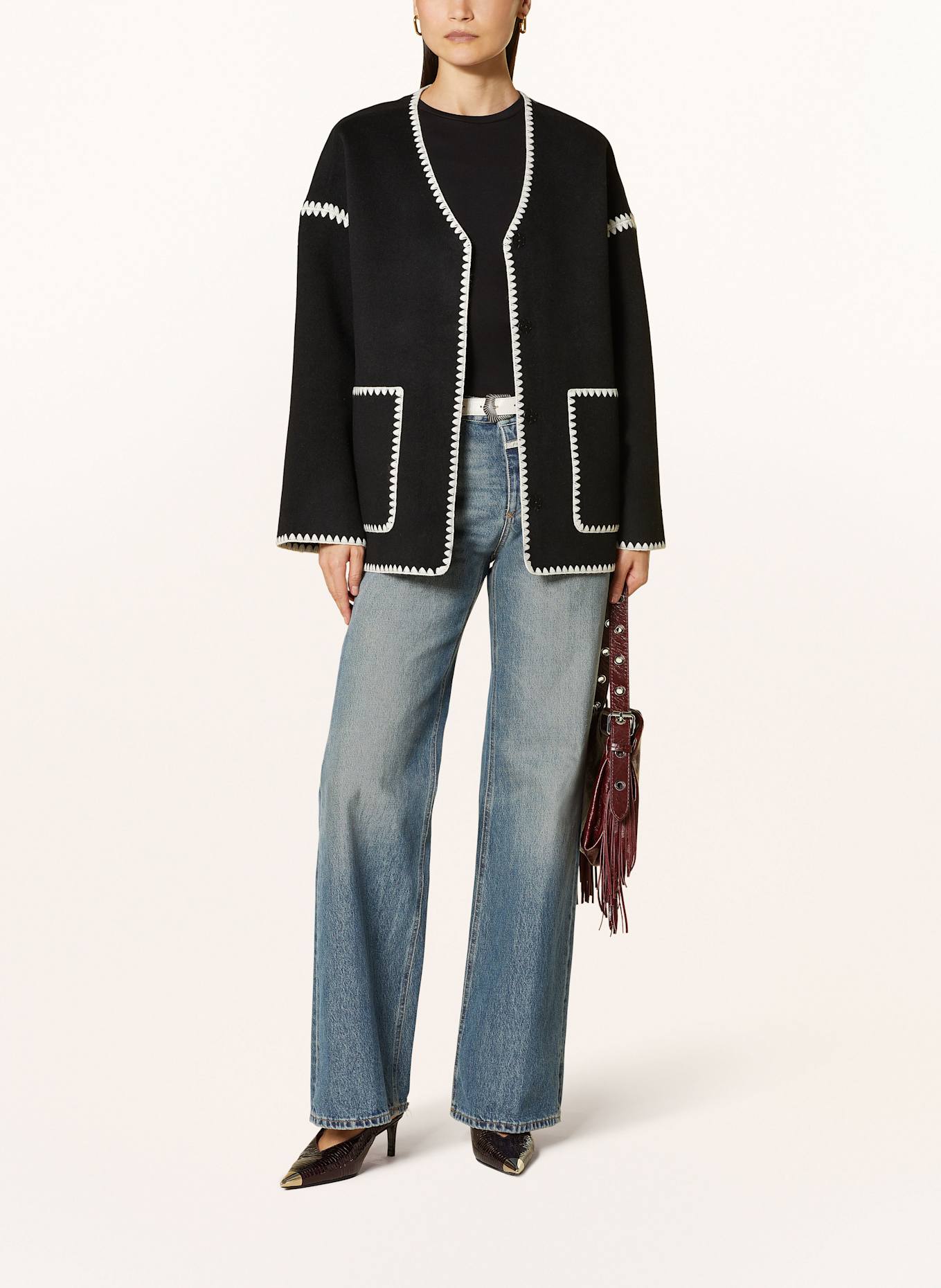 MRS & HUGS veste: NOIR / BLANC