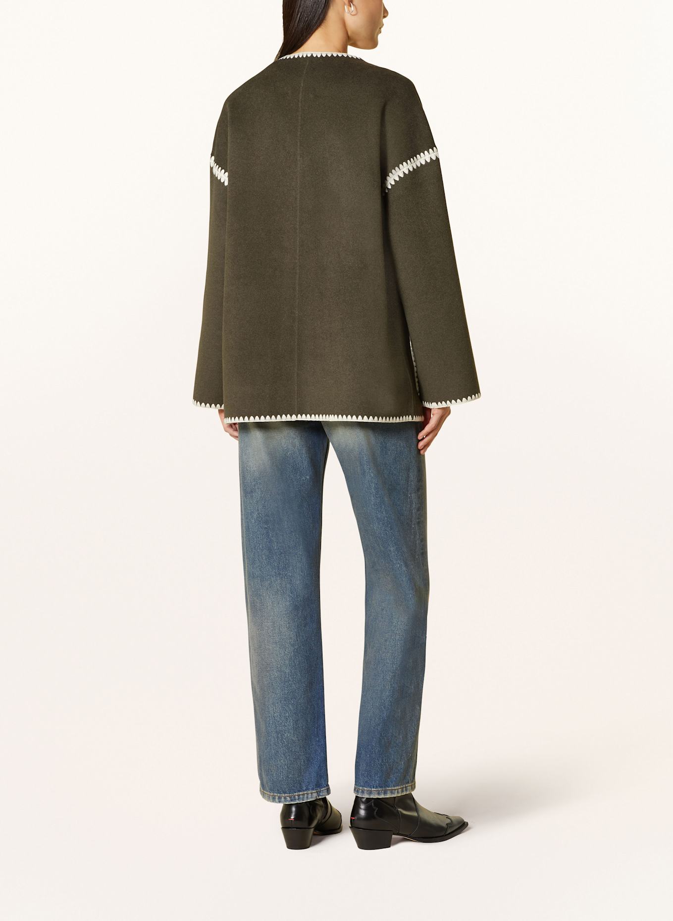 MRS & HUGS Jacke: KHAKI / WEISS