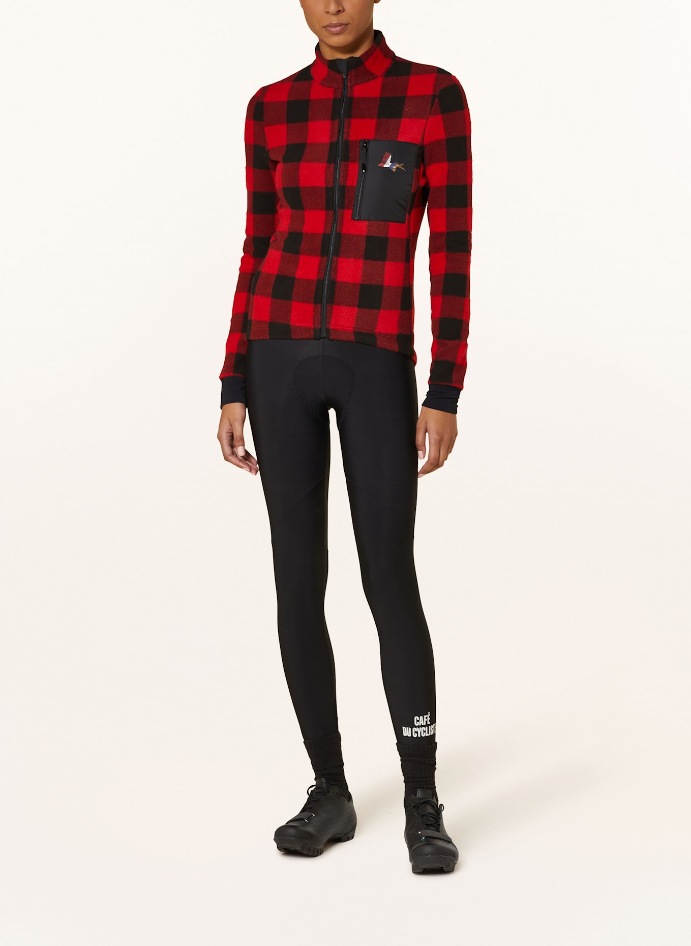 CAFÉ DU CYCLISTE Koszulka rowerowa SOLANGE: CZERWONY / CZARNY
