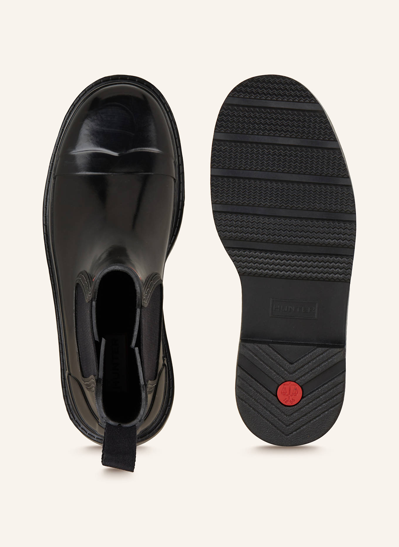 HUNTER Chelsea-Boots COMMANDO GLOSS: SCHWARZ