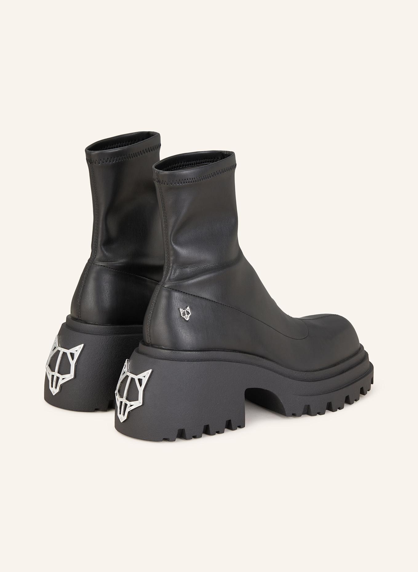 NAKED WOLFE Platform boots SECRET in black