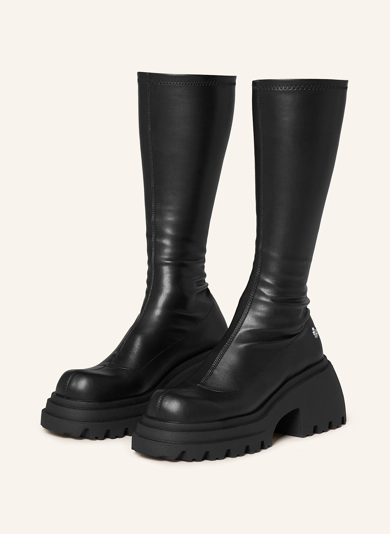 NAKED WOLFE Botki na platformie SCAR: CZARNY