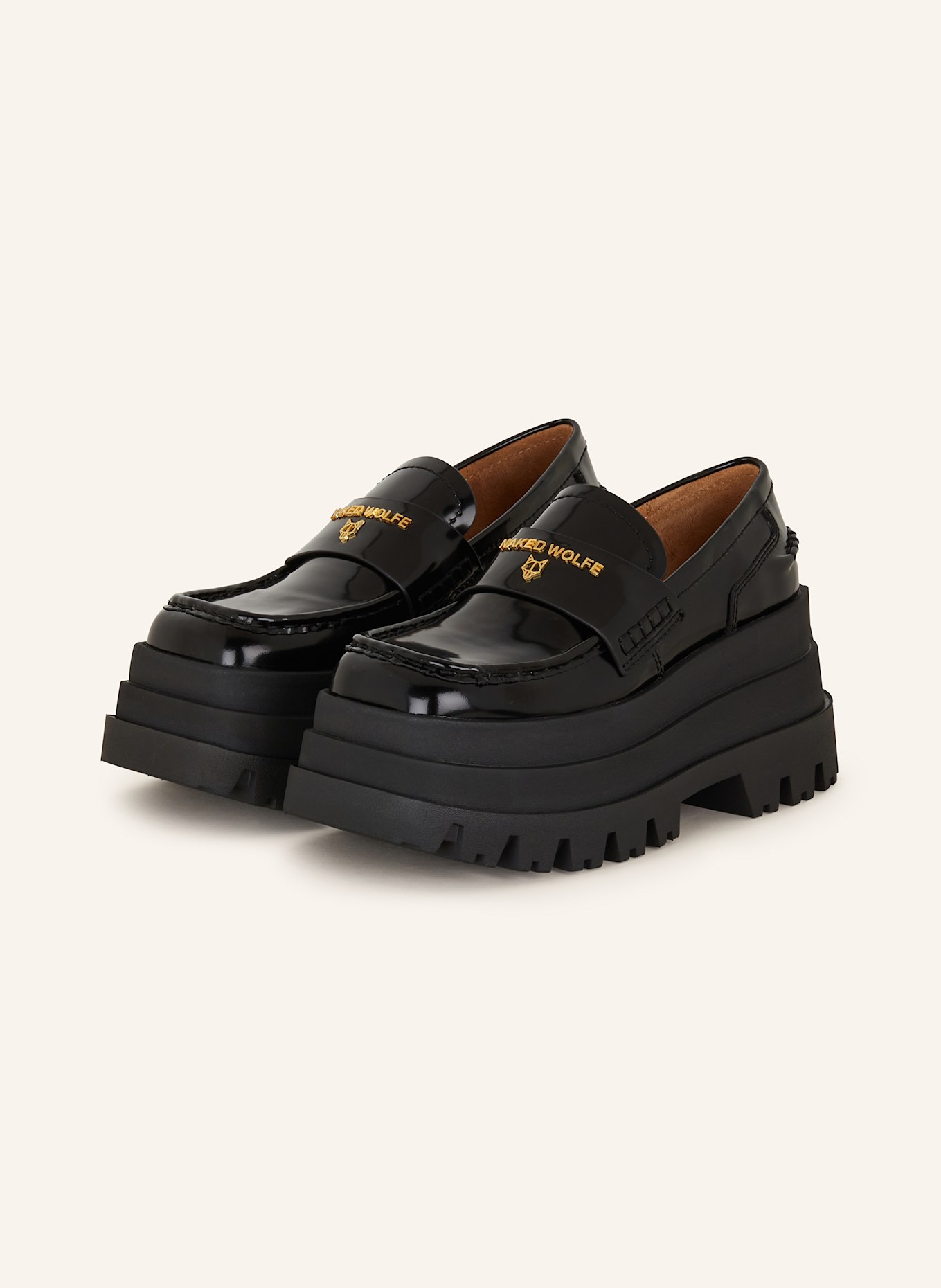 NAKED WOLFE DELUSION platform loafer in black