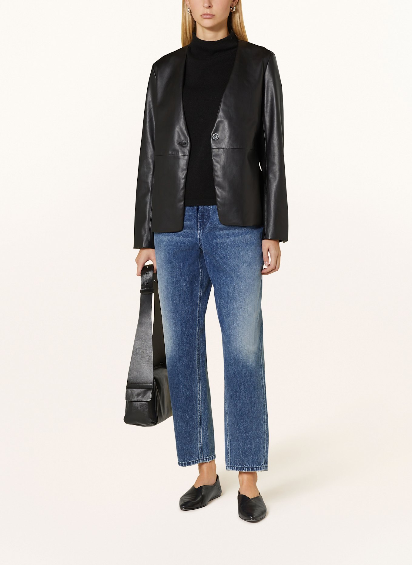 someday Blazer NOEBE in Lederoptik: SCHWARZ