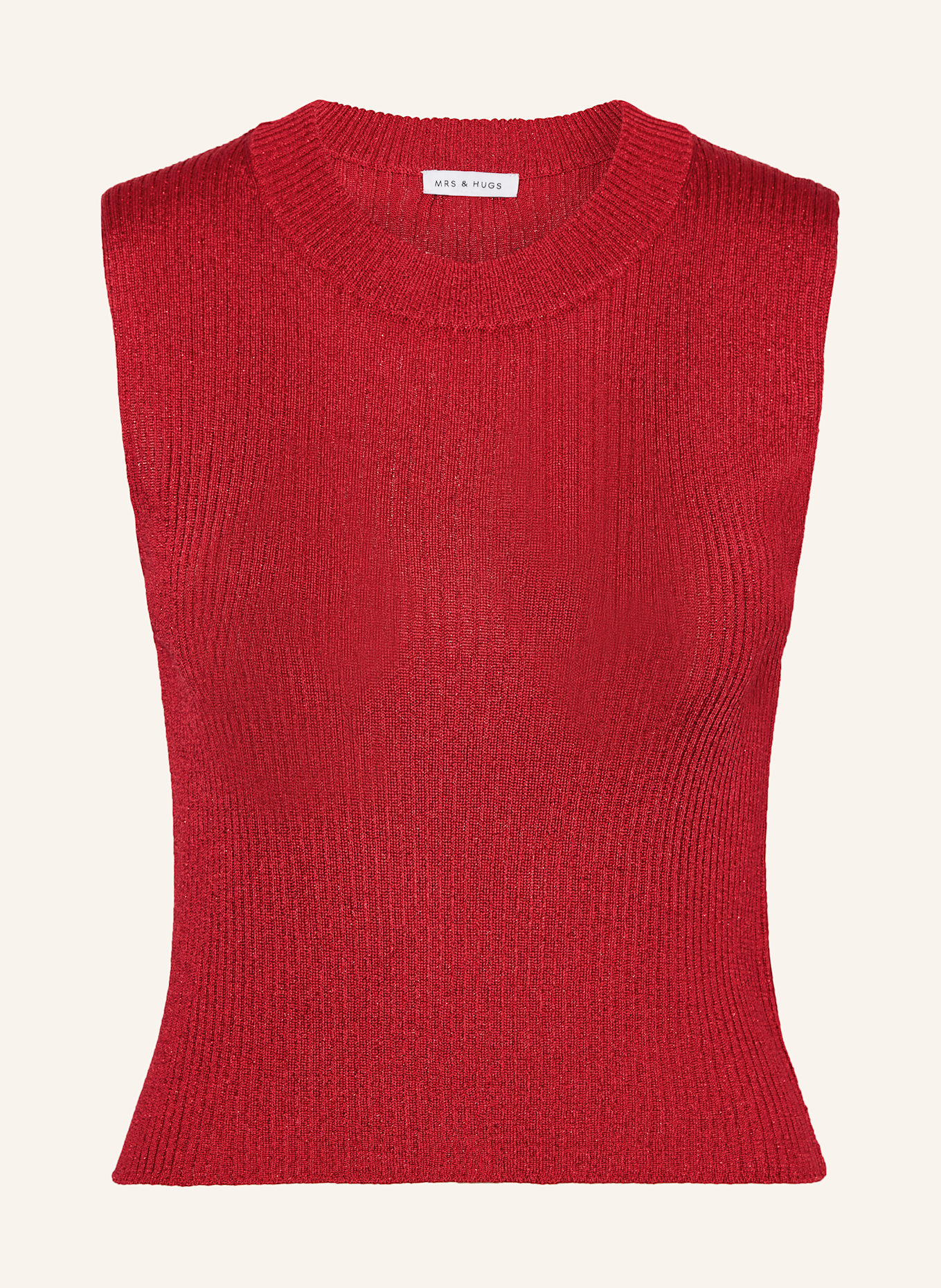 MRS & HUGS Stricktop mit Glitzergarn: ROT