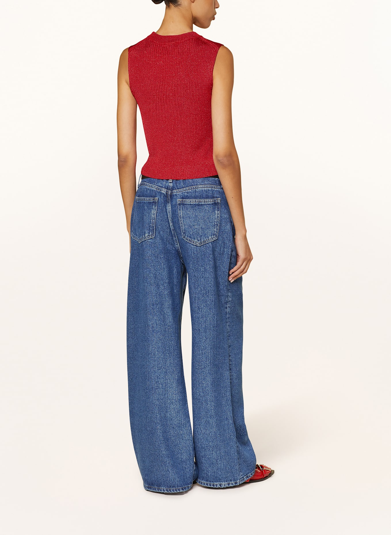 MRS & HUGS Stricktop mit Glitzergarn: ROT