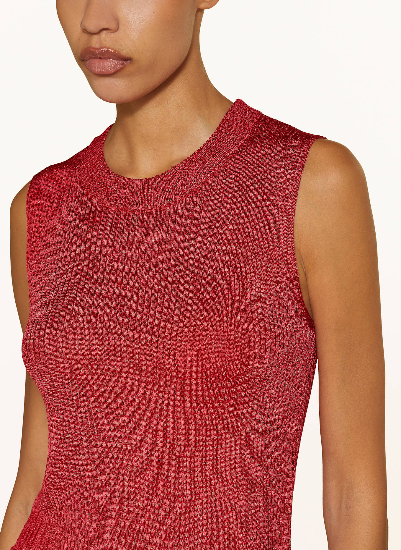 MRS & HUGS Stricktop mit Glitzergarn: ROT