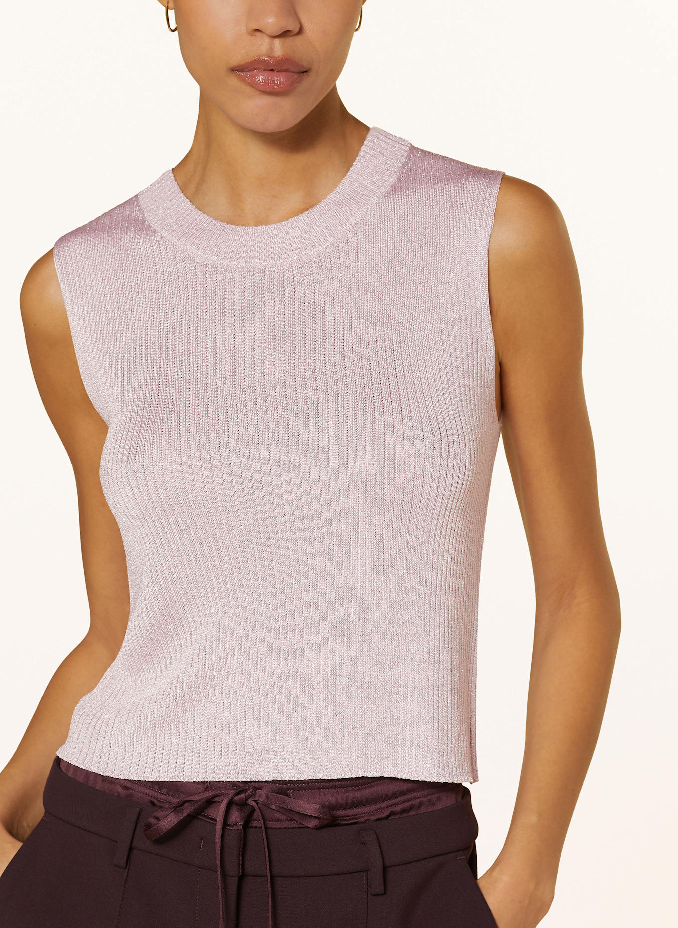 MRS & HUGS Stricktop mit Glitzergarn: ROSA