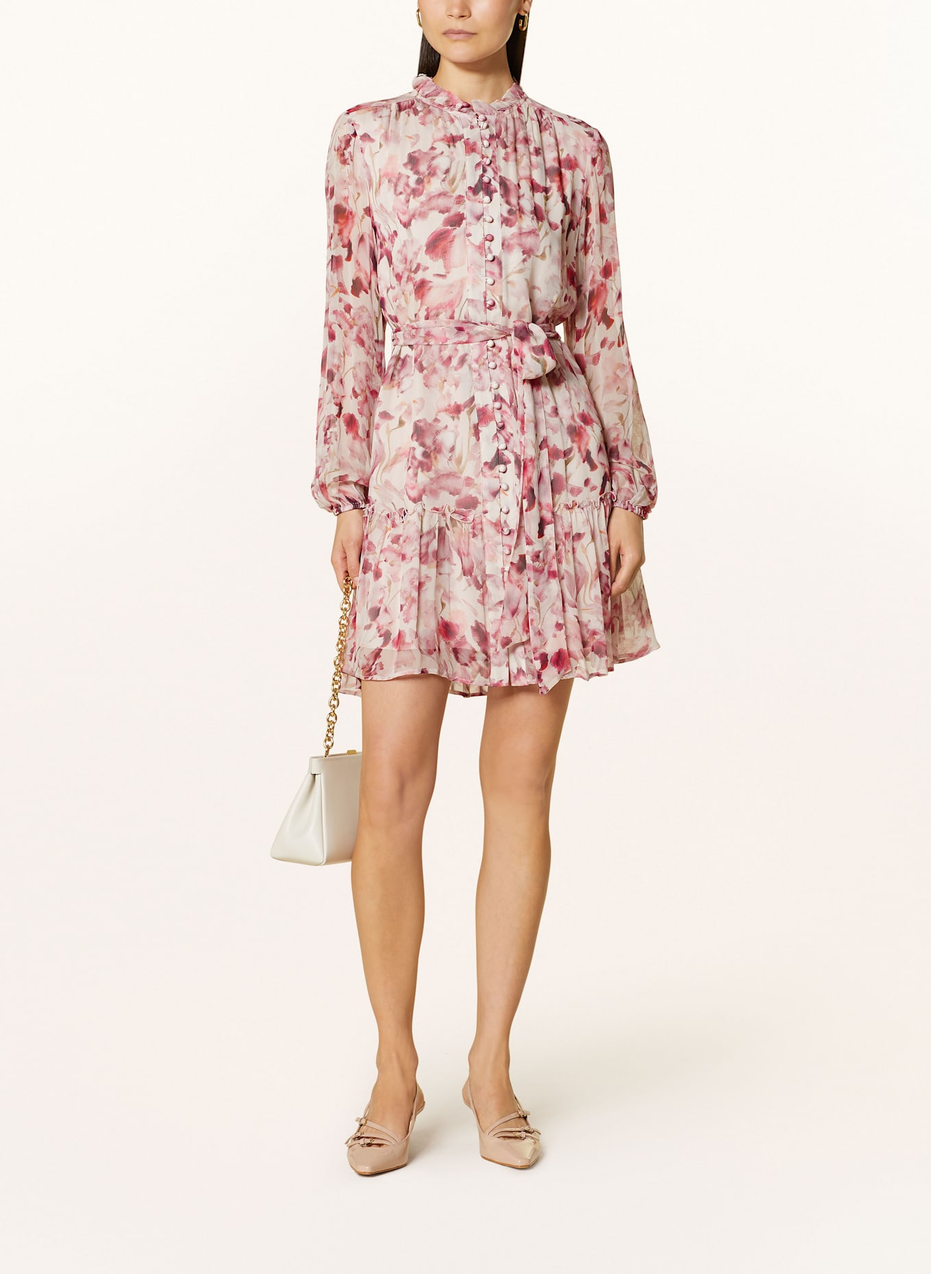 MRS & HUGS Kleid mit Volants: HELLROSA/ NEONPINK