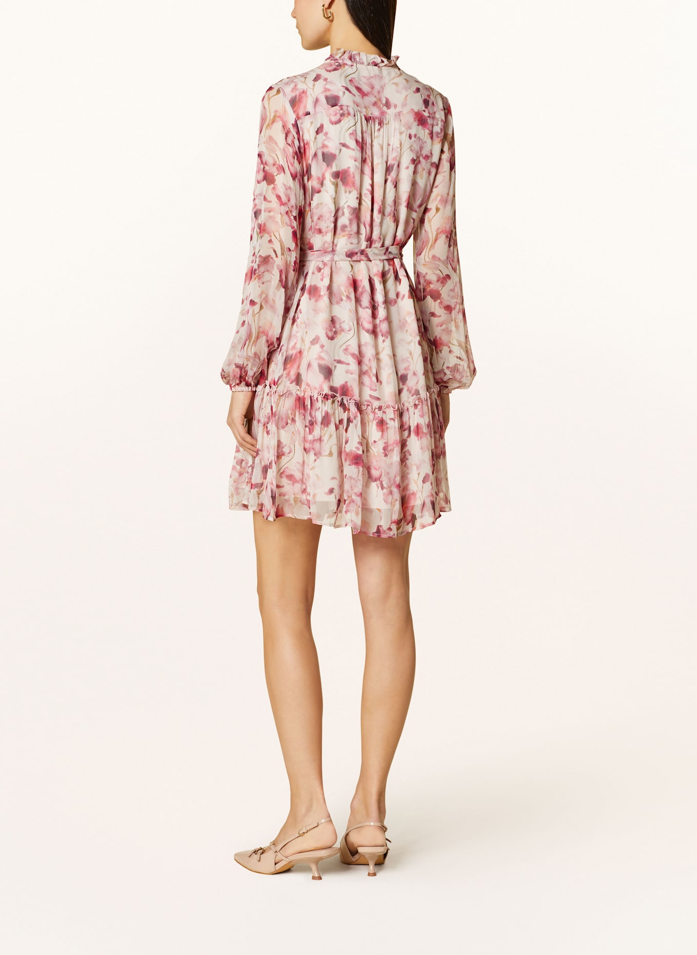 MRS & HUGS Kleid mit Volants: HELLROSA/ NEONPINK