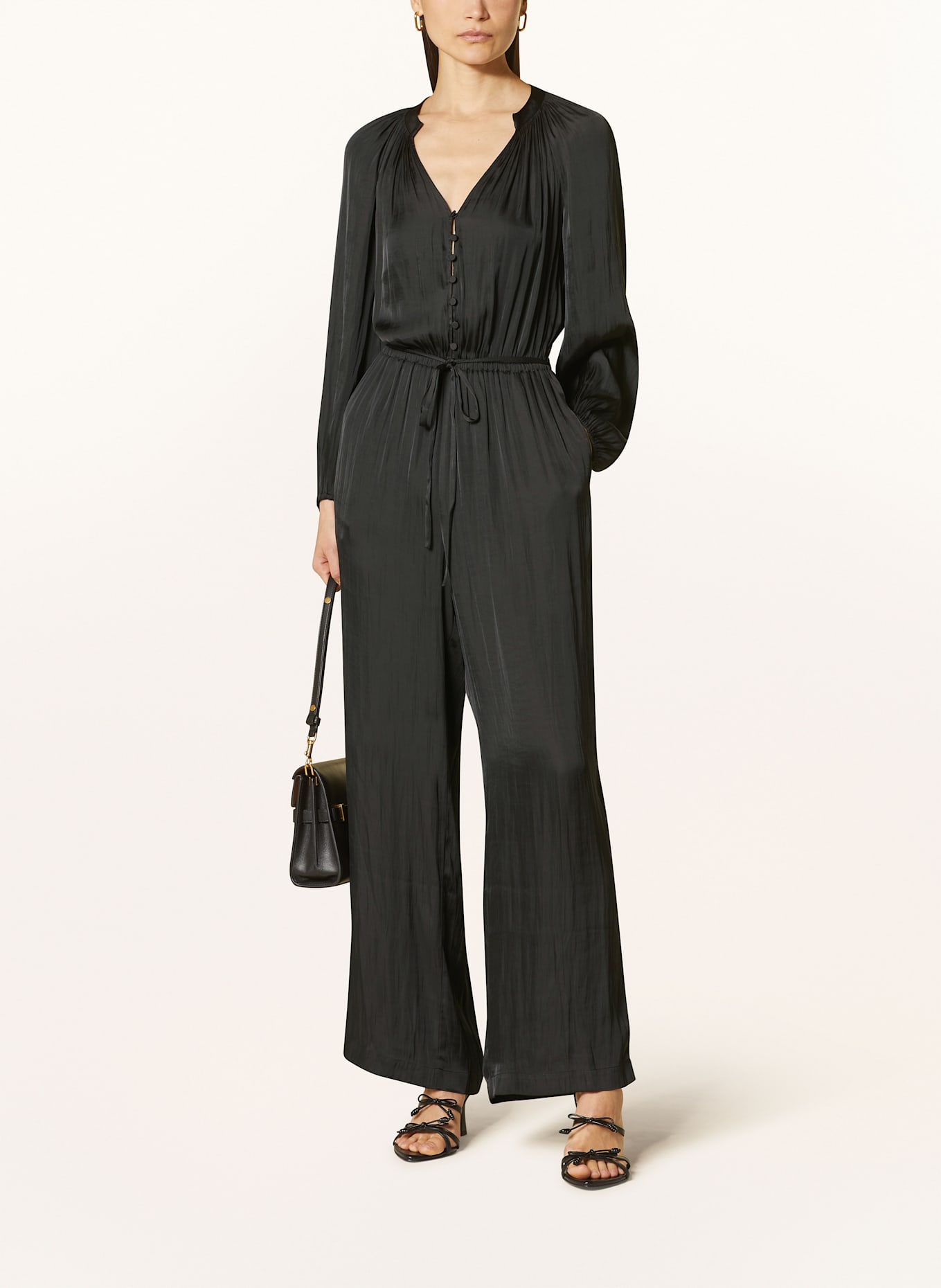 MRS & HUGS Satin-Jumpsuit: SCHWARZ
