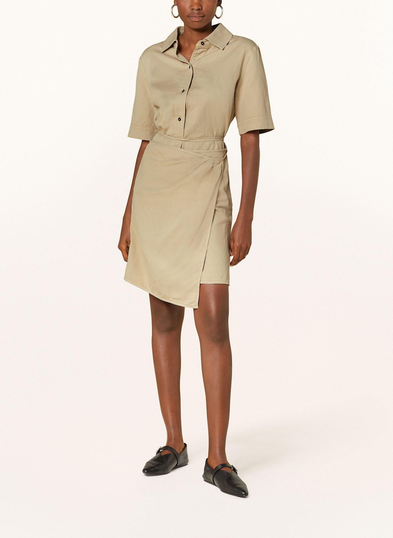 CLOSED Shirt dress in wrap look: BEIGE