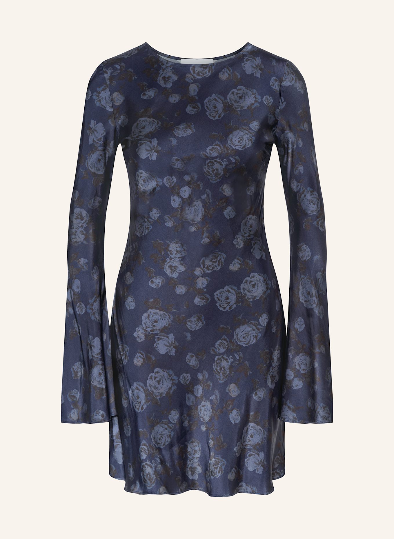 GANNI Saténové šaty: TMAVĚ MODRÁ