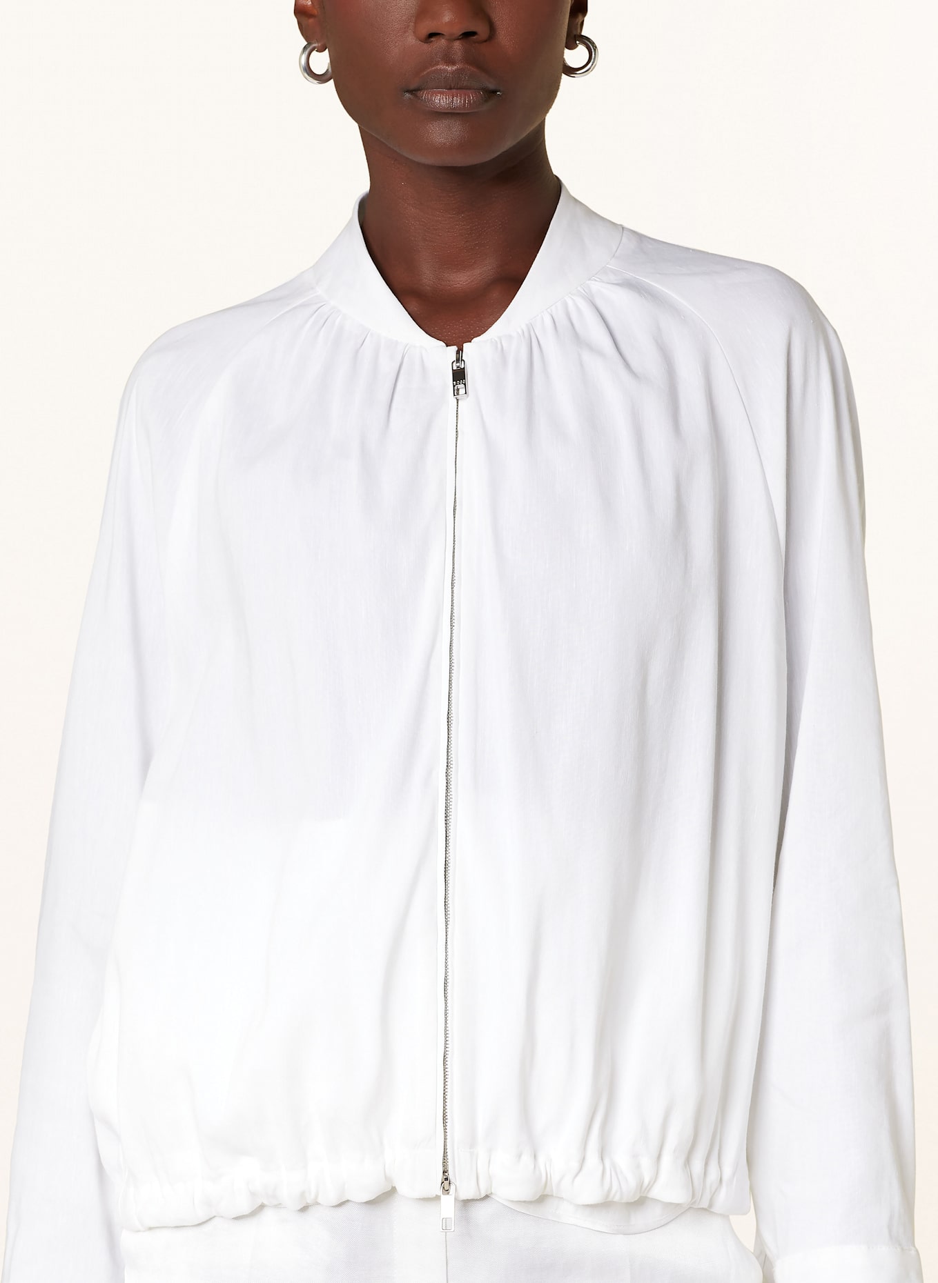 BOSS Blouson JALPES mit Leinen: WEISS