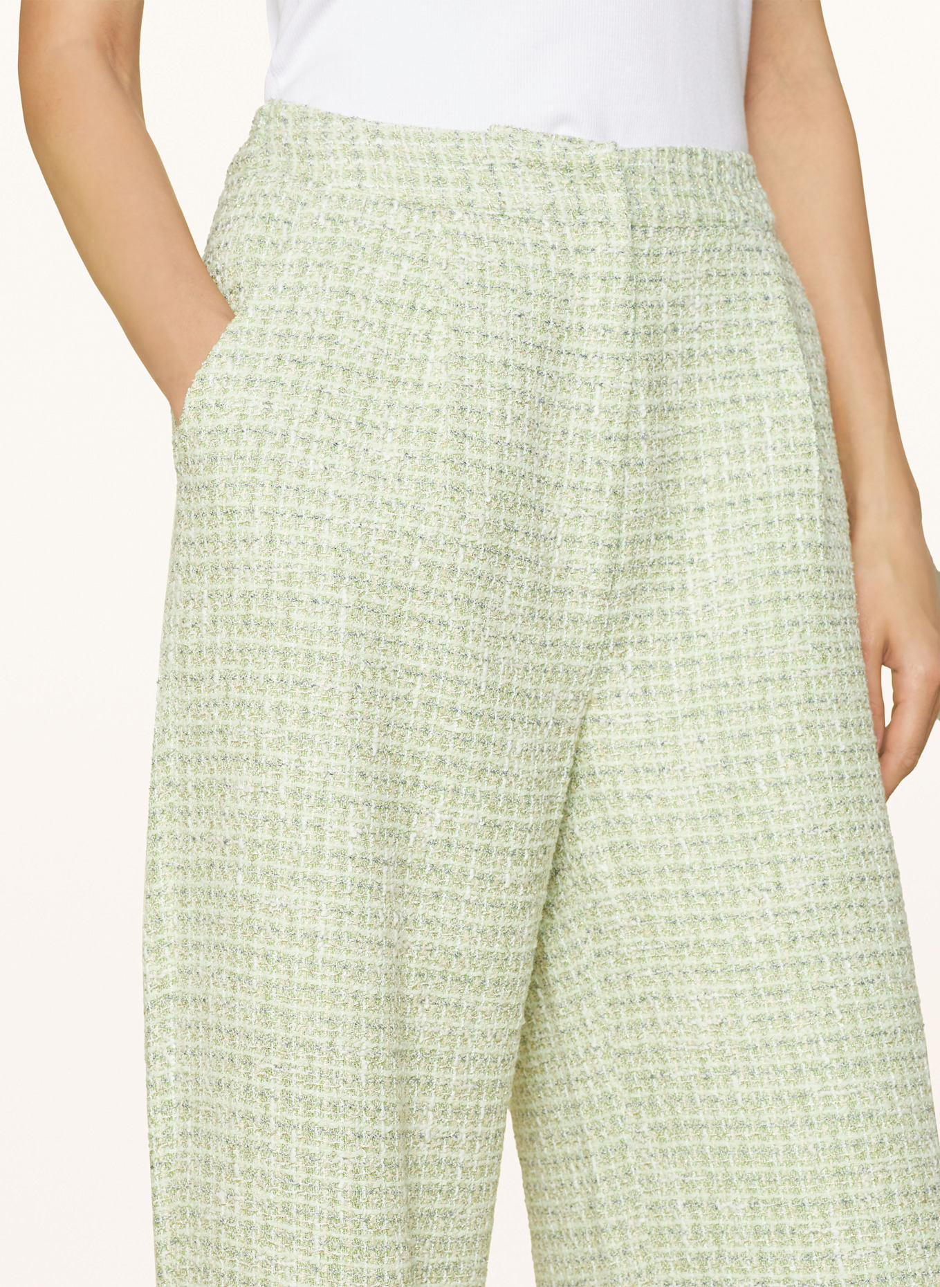 MRS & HUGS Bouclé-Hose: HELLGRÜN