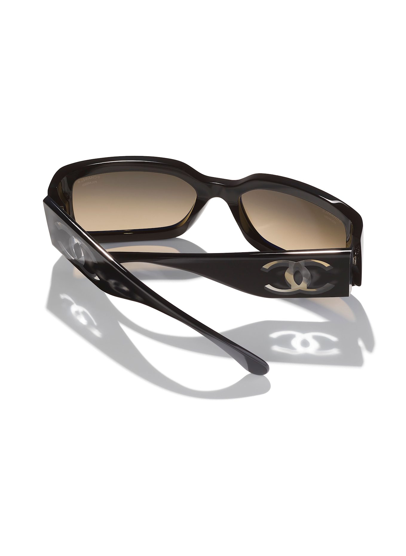 CHANEL Rectangular sunglasses: C501W1 - BLACK/ GREEN GRADIENT