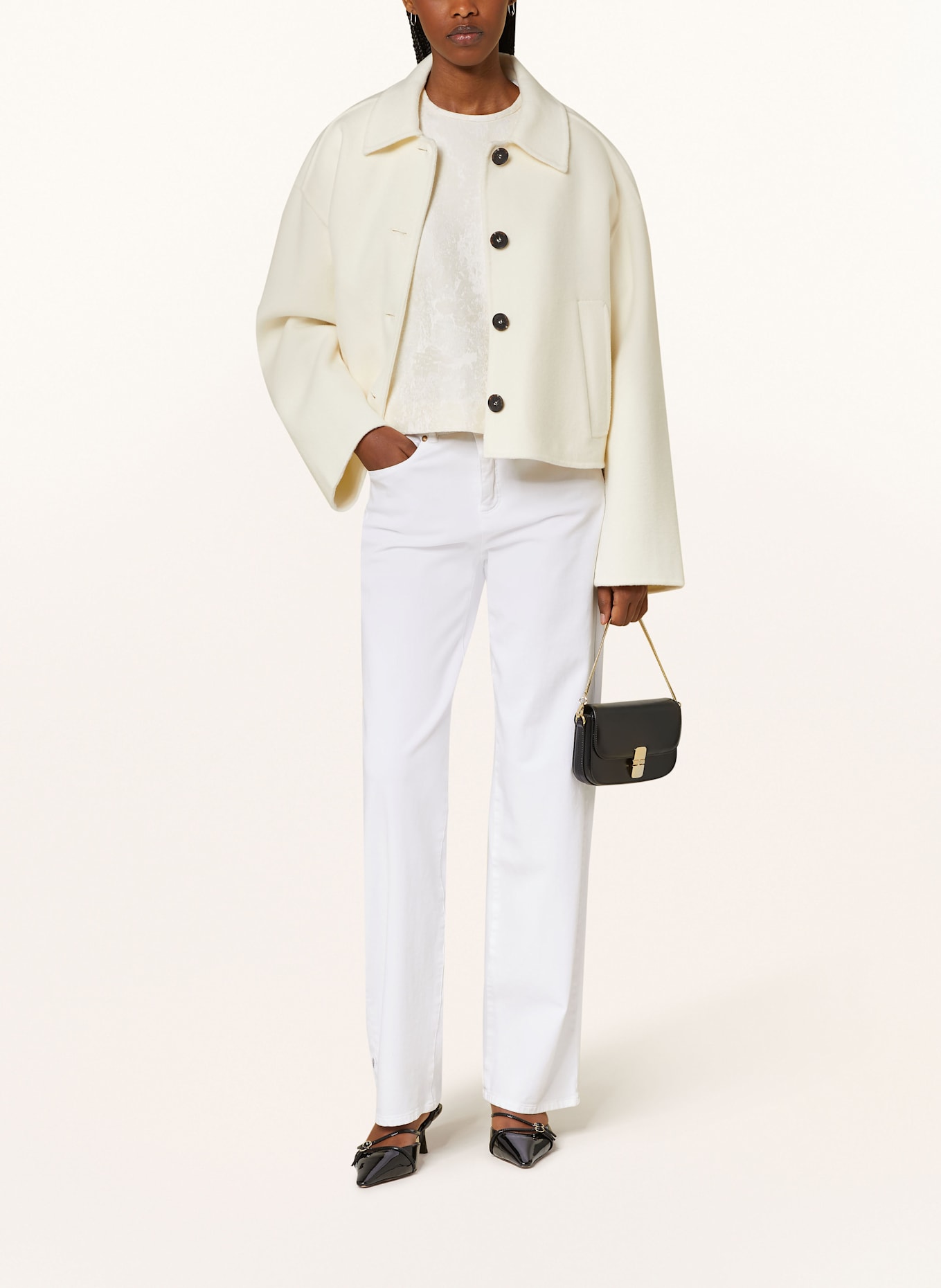 IVY OAK Blusenshirt ELISABETH mit 3/4-Arm: WEISS