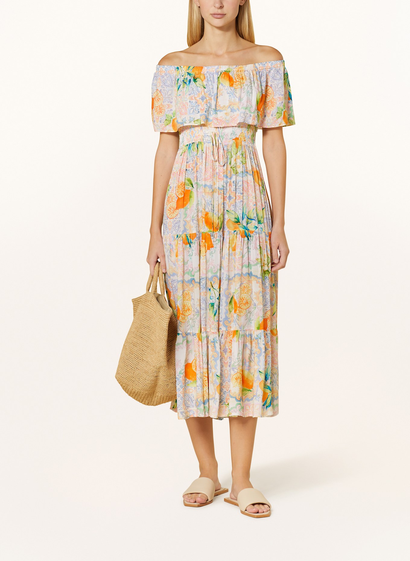 watercult Sukienka plażowa DOLCE WHIMSY: JASNORÓŻOWY / POMARAŃCZOWY / ZIELONY