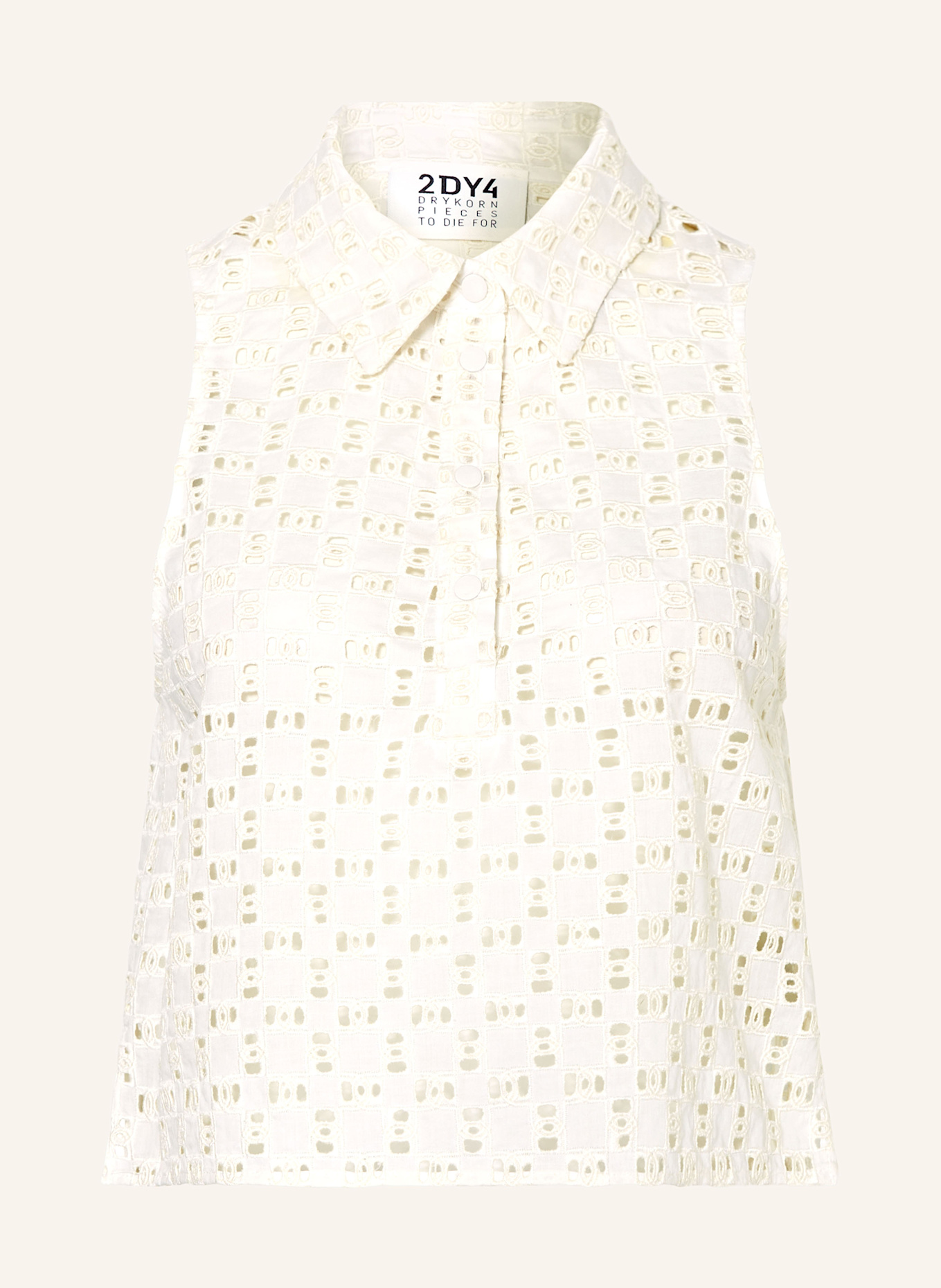 DRYKORN Blusenshirt SHAMUA aus Lochspitze: ECRU