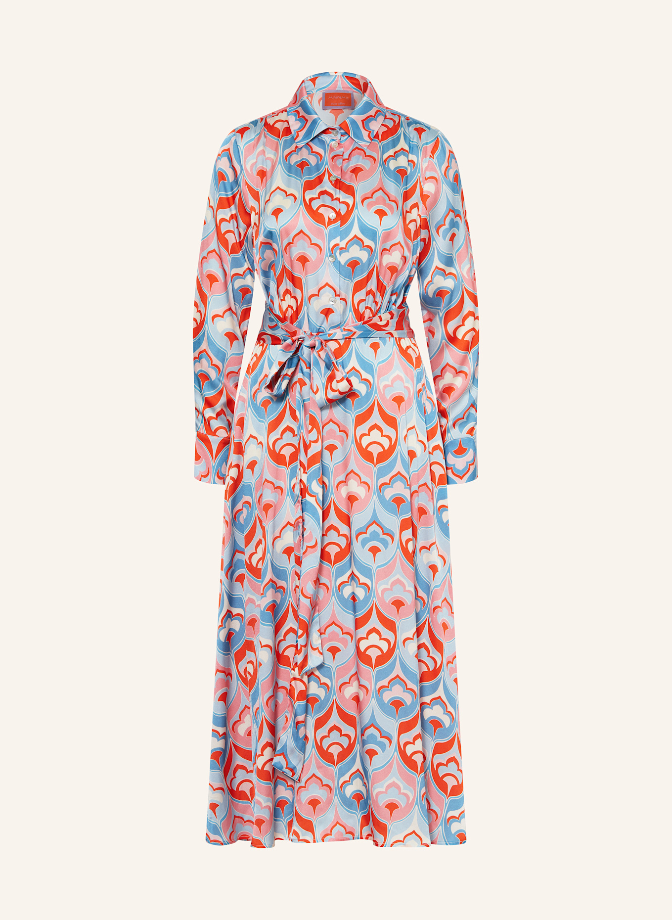 ANNA's Hemdblusenkleid mit Seide: ROSA / ROT / BLAU