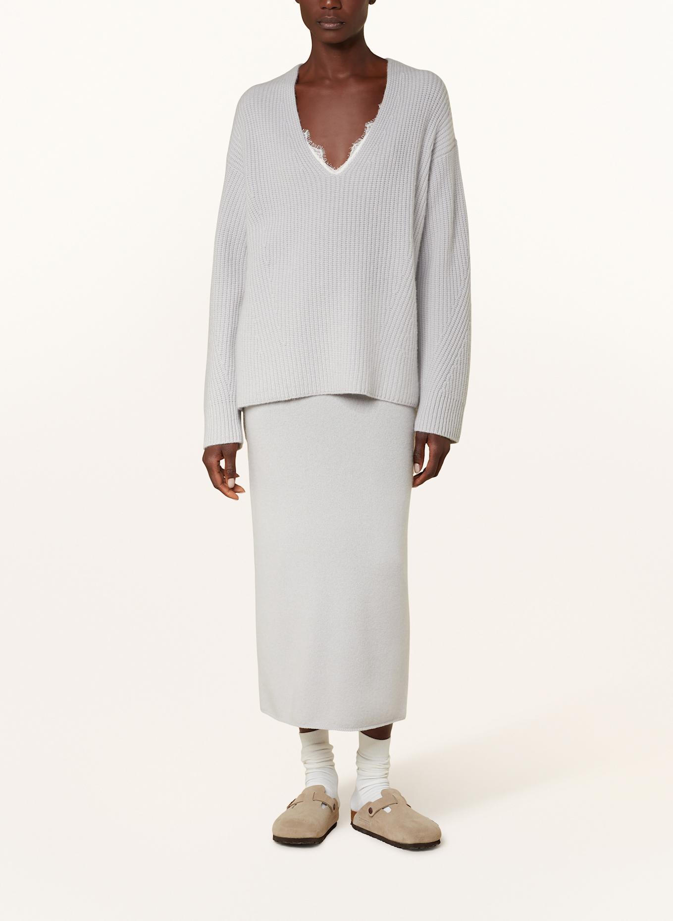 SMINFINITY Cashmere-Pullover: HELLGRAU