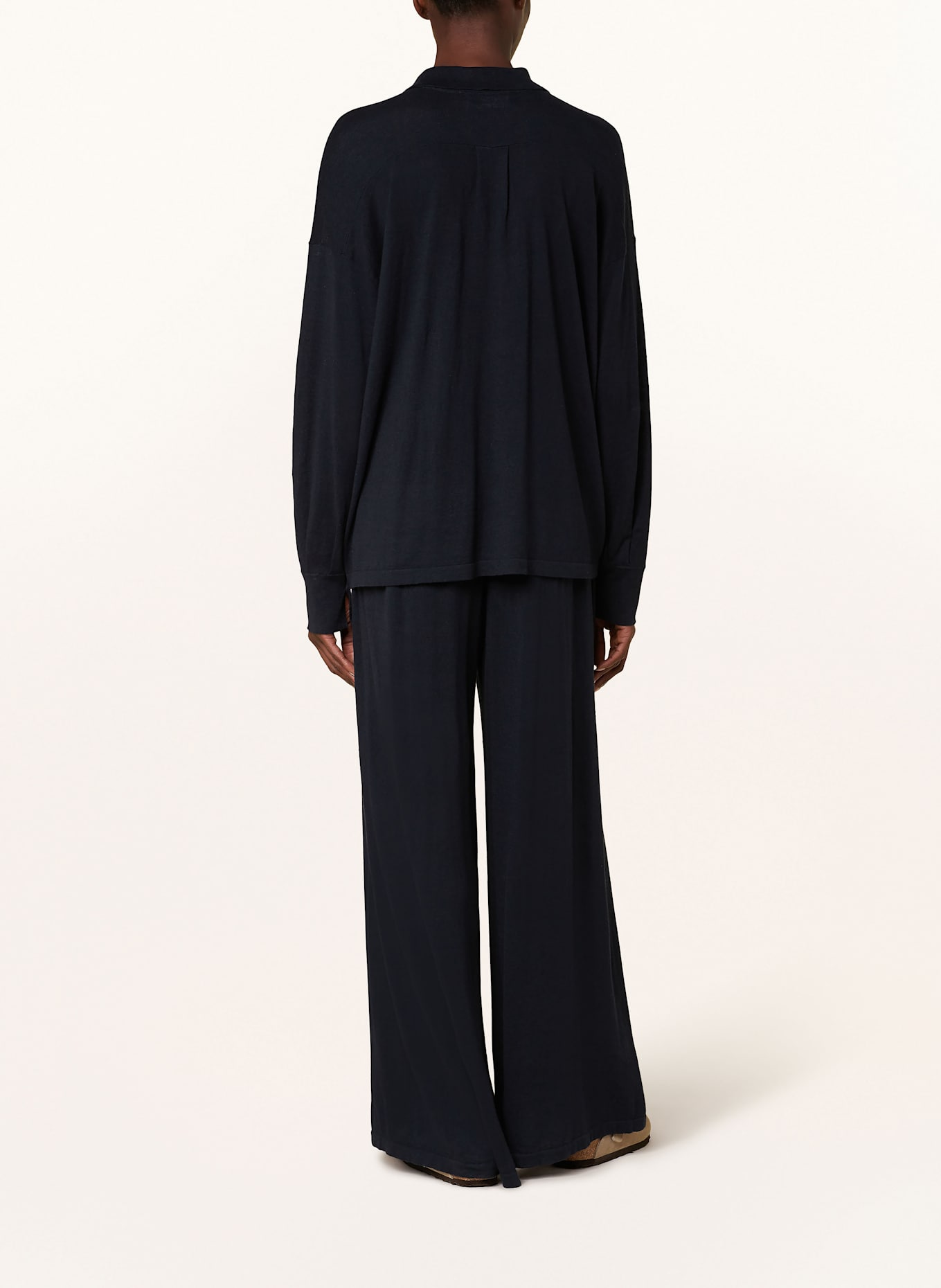 SMINFINITY Marlenehose mit Leinen: DUNKELBLAU