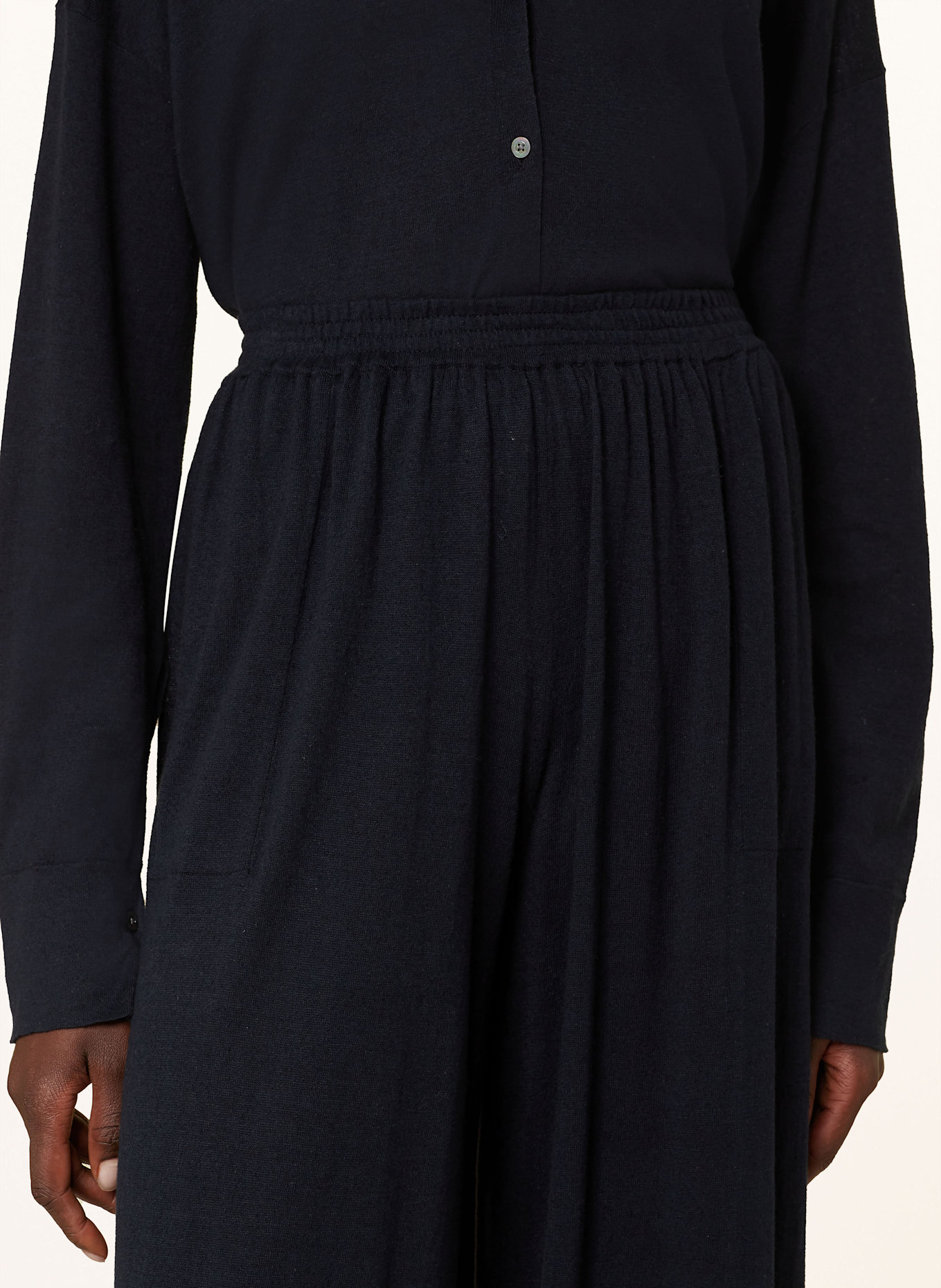 SMINFINITY Marlenehose mit Leinen: DUNKELBLAU