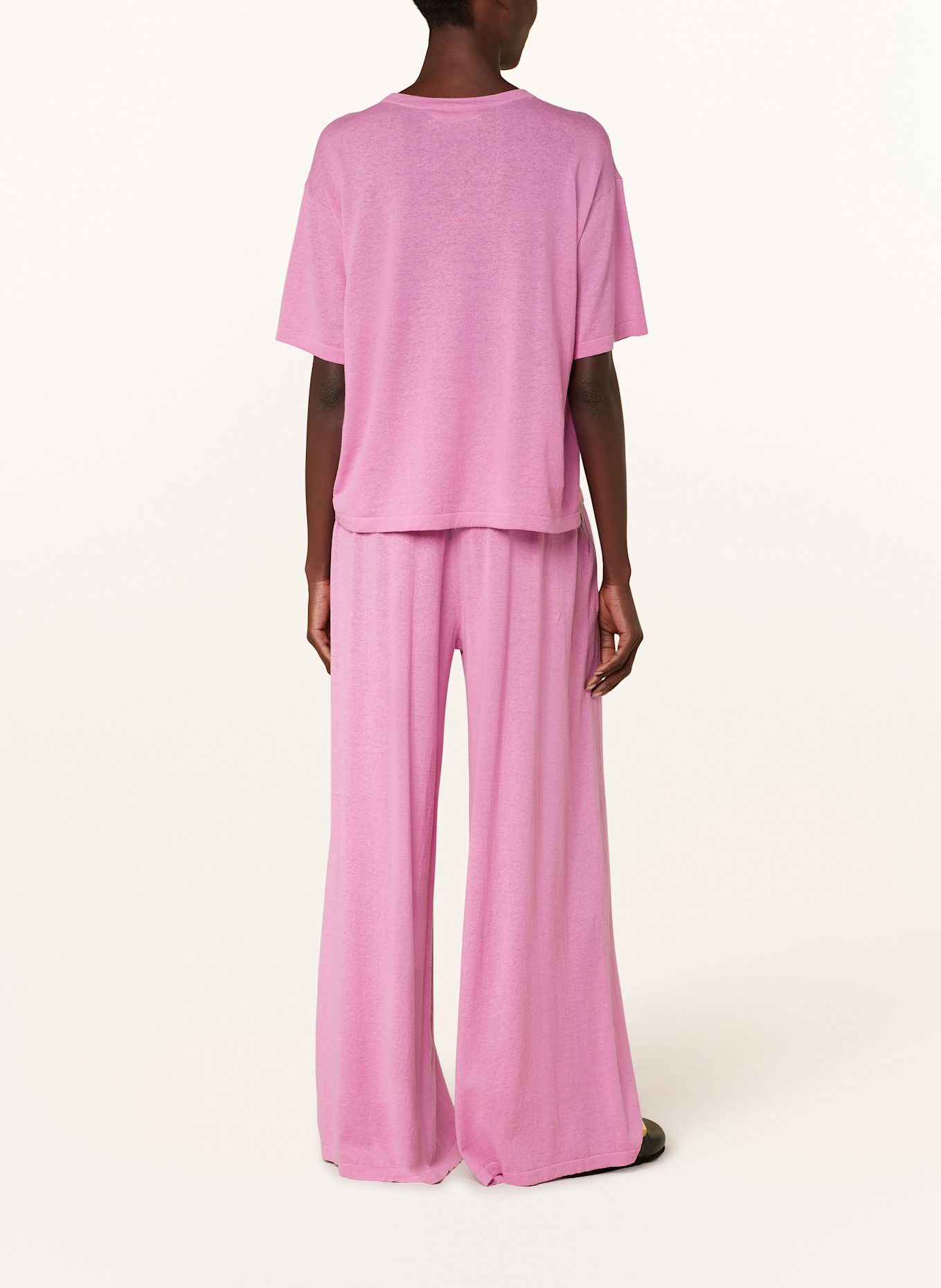 SMINFINITY Spodnie marlena z dodatkiem lnu: MOCNORÓŻOWY