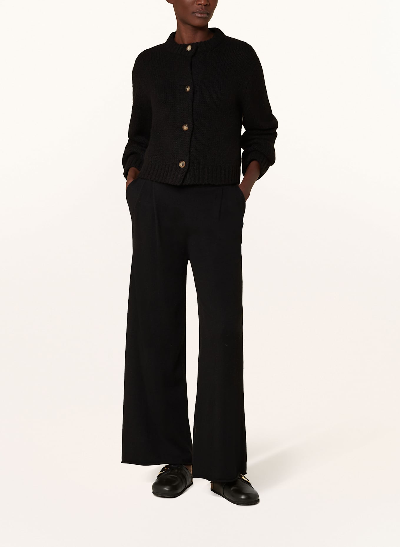 SMINFINITY Cardigan with cashmere: BLACK