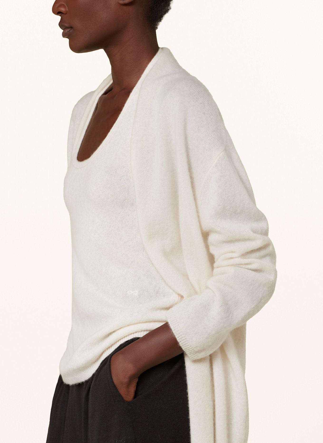 SMINFINITY Knit cardigan made of cashmere: ECRU