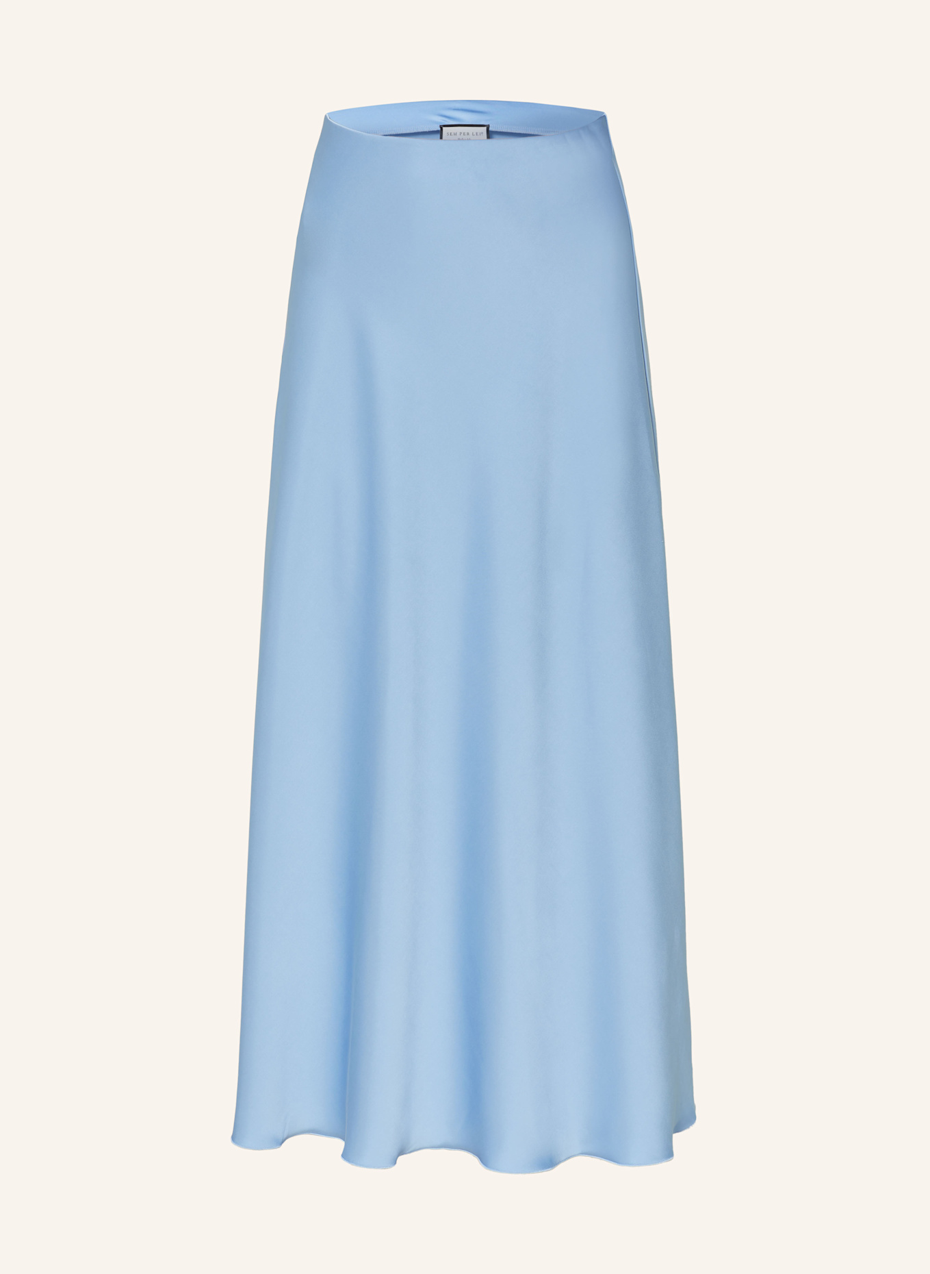 SEM PER LEI Satin skirt: LIGHT BLUE