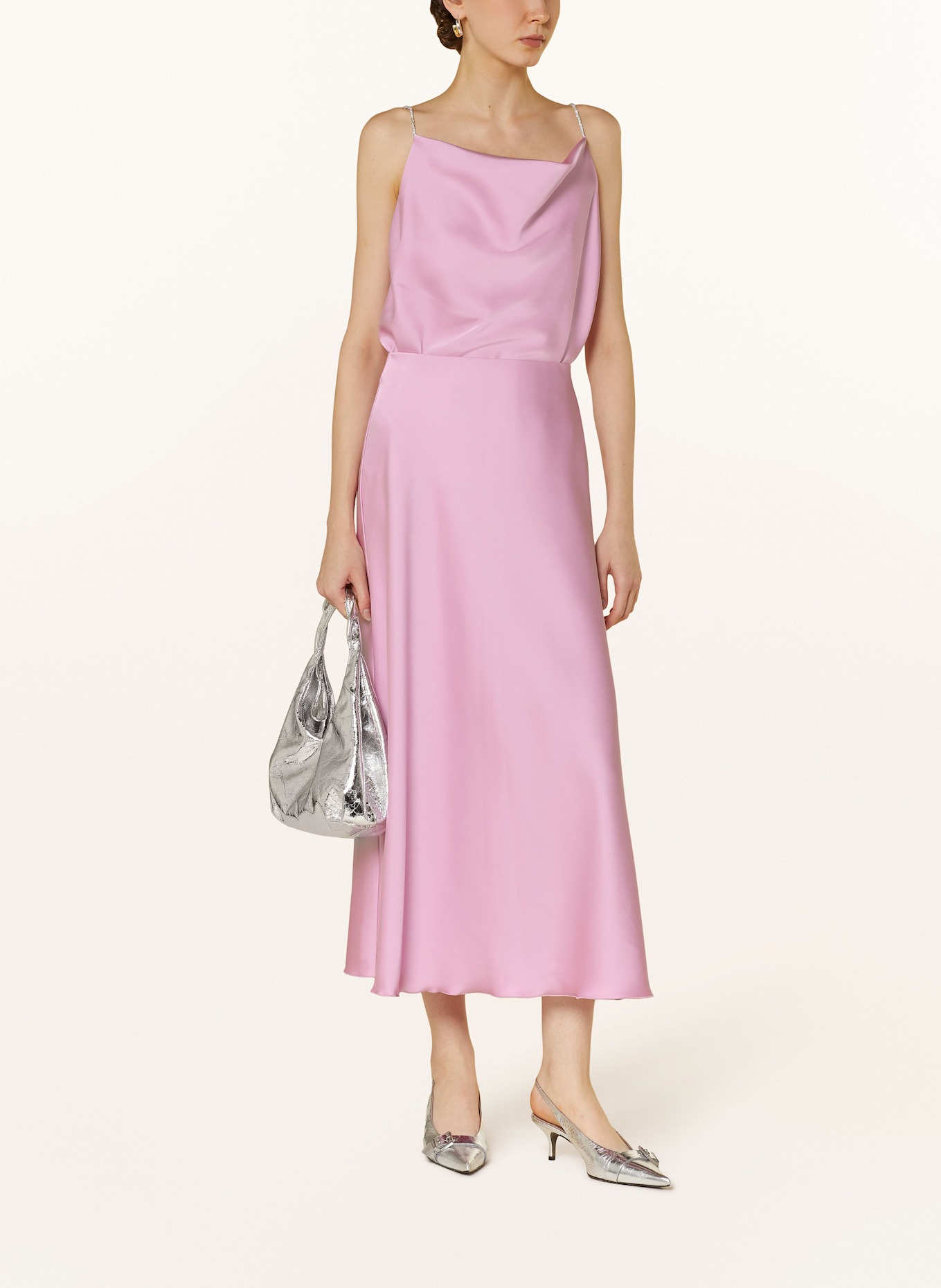 SEM PER LEI Satin skirt: PINK