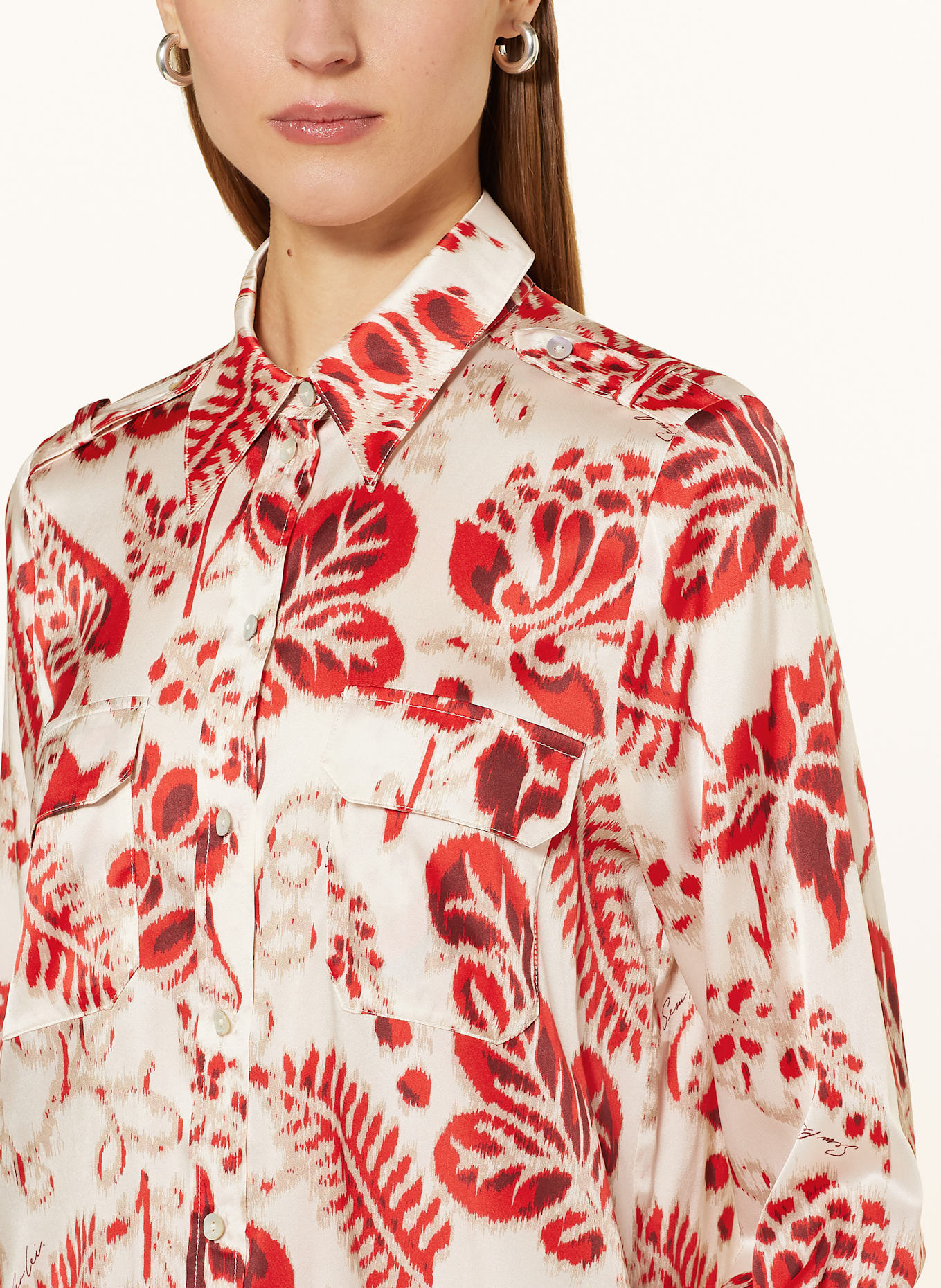 SEM PER LEI T-shirt shirt blouse: CREAM/ RED