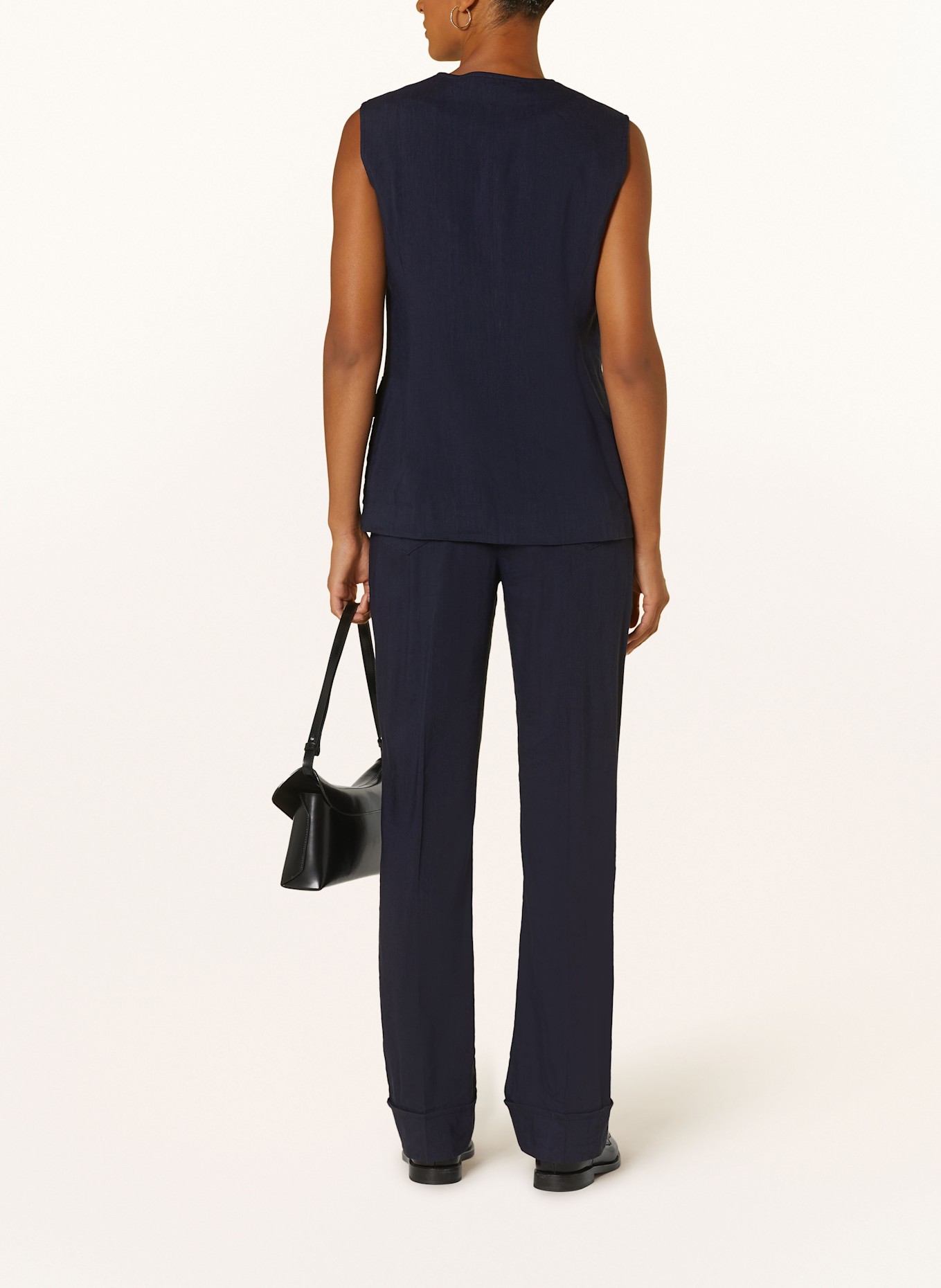 NVSCO Paperbag-Hose TERESA mit Leinen: DUNKELBLAU