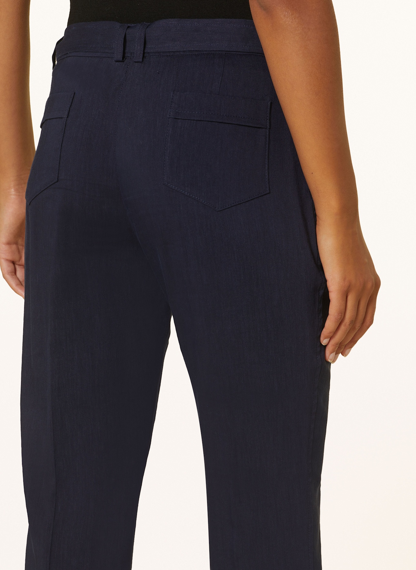 NVSCO Paperbag-Hose TERESA mit Leinen: DUNKELBLAU