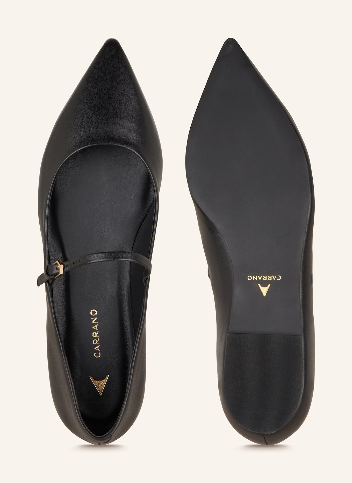 CARRANO Mary-Jane-Ballerinas: SCHWARZ
