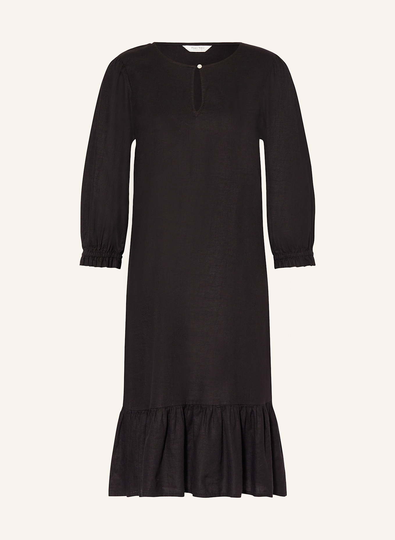 Part Two Kleid mit Leinen und 3/4-Arm: SCHWARZ