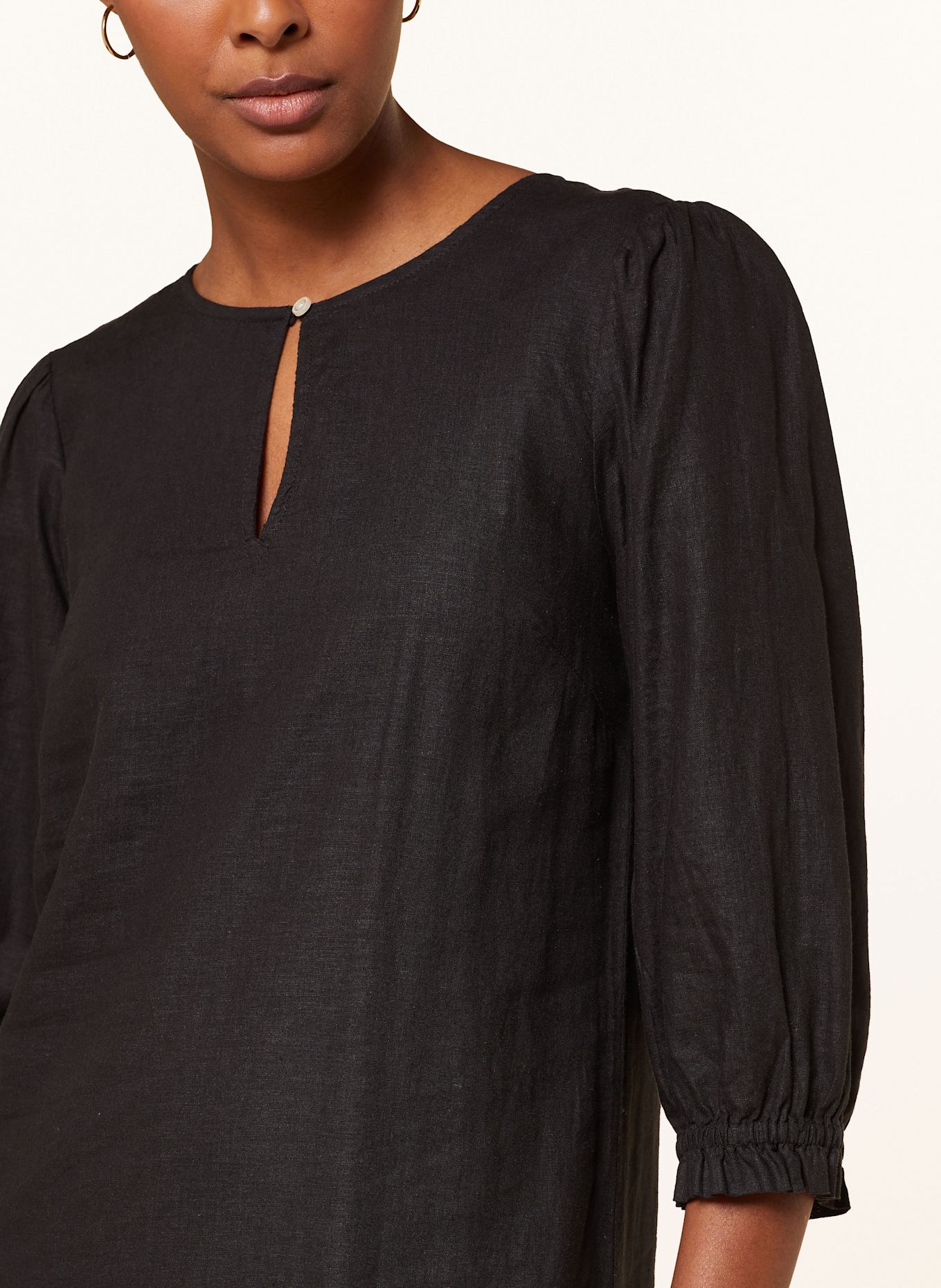 Part Two Kleid mit Leinen und 3/4-Arm: SCHWARZ