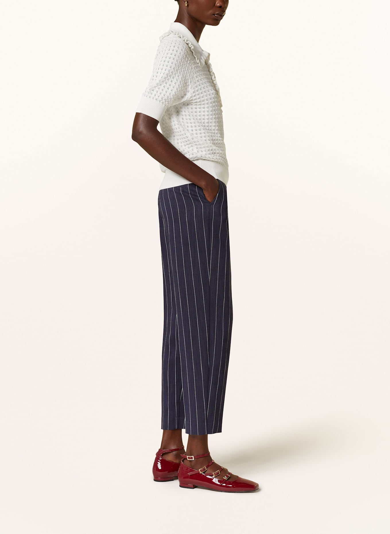 ESSENTIEL ANTWERP 7/8-Hose HOST, Farbe: DUNKELBLAU/ WEISS (Bild 4)
