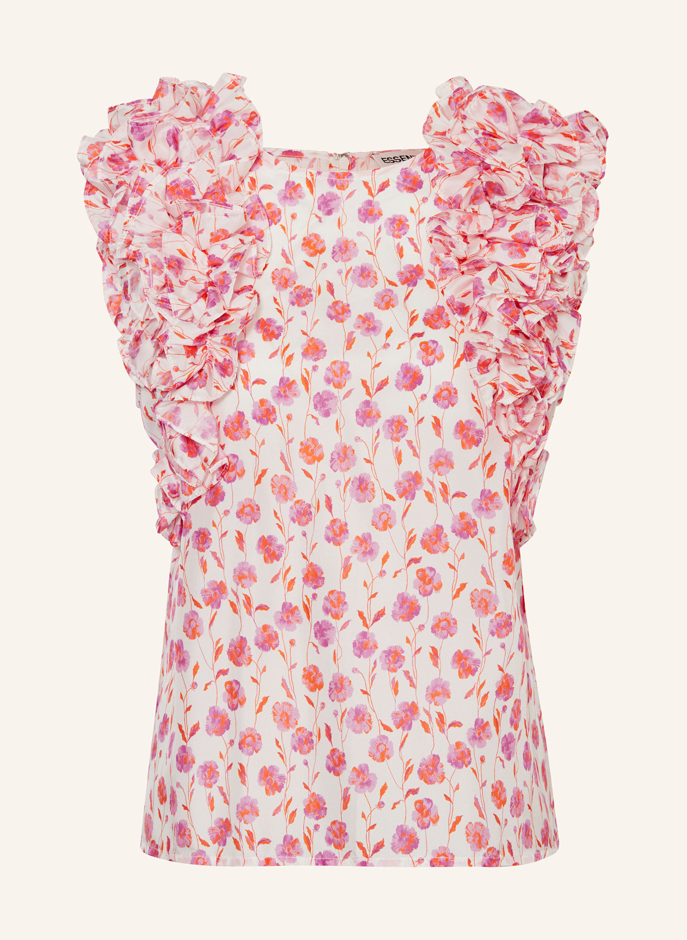 ESSENTIEL ANTWERP Blusentop HONOUR aus Satin: PINK / WEISS